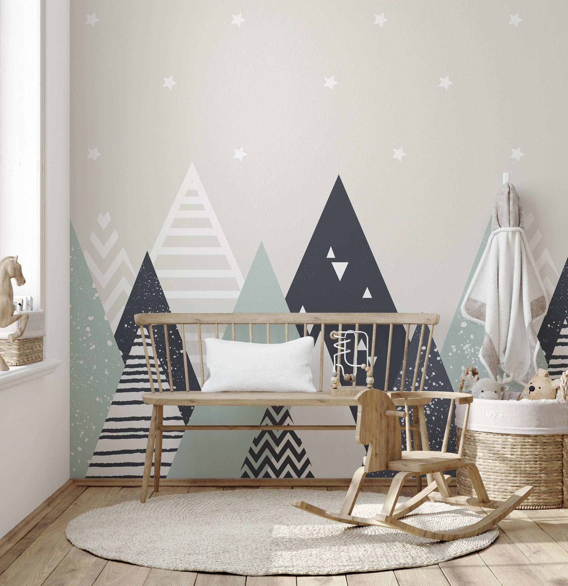 kids room geometric mountain Stick on wallpaper