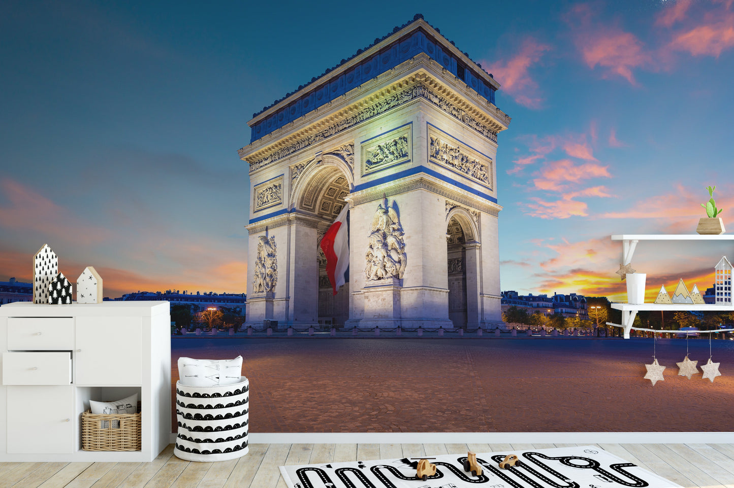 Arc De Triomphe De Paris Night Wallpaper Mural - Giffywalls