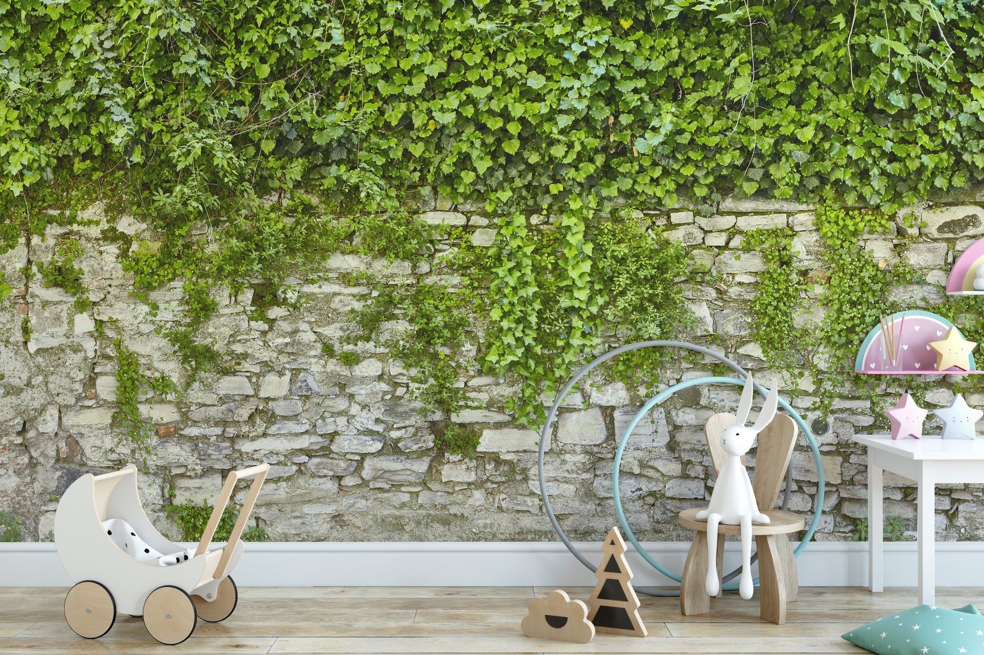 hanging green grass removable peel and stick wallpaper