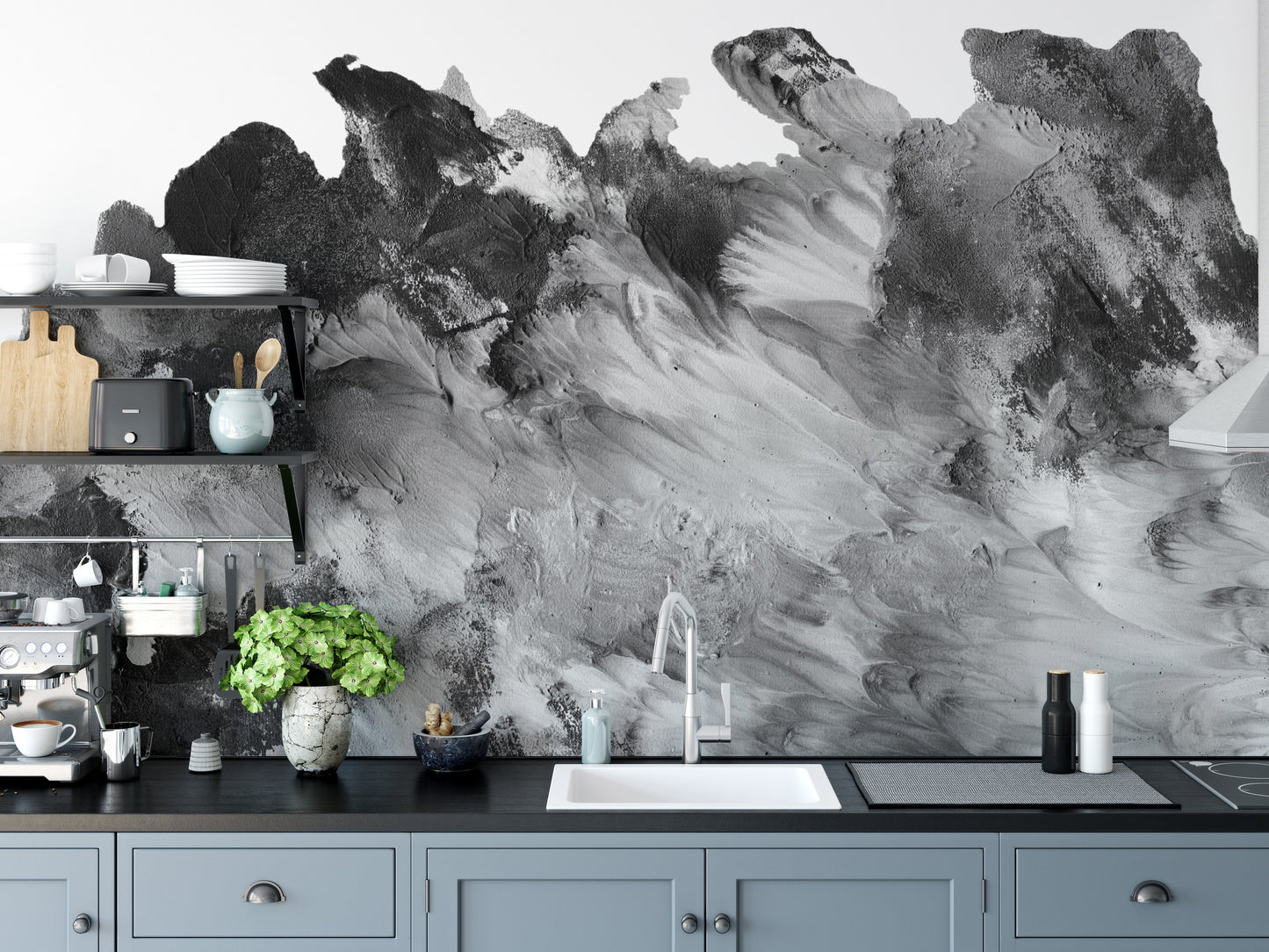 Black and White Rustic Design Wallpaper Mural - Giffywalls