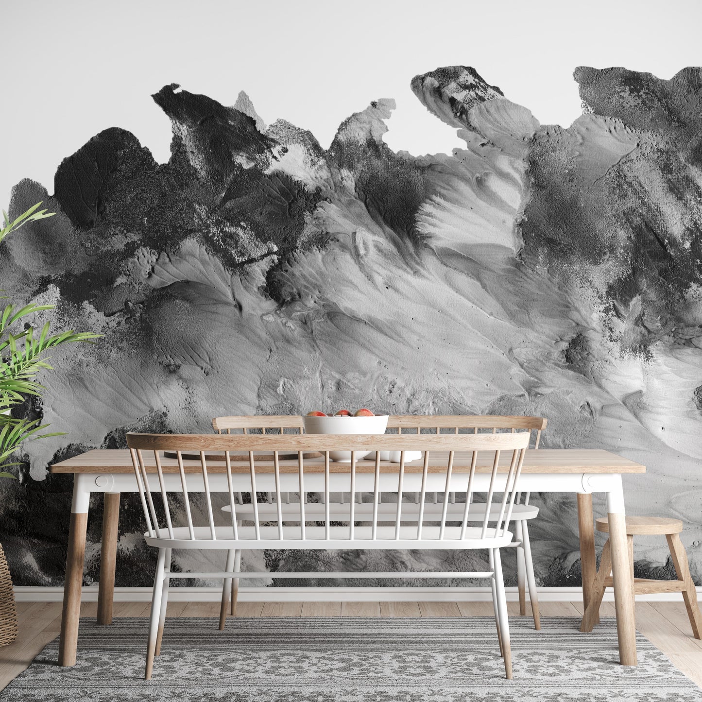 Black and White Rustic Design Wallpaper Mural - Giffywalls