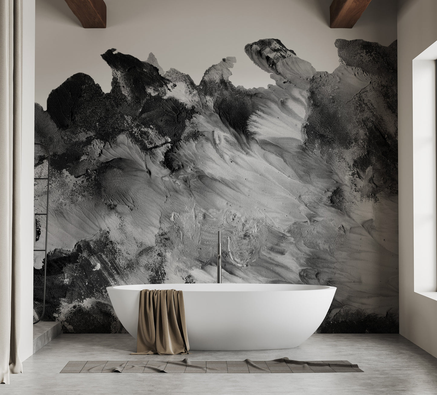 Black and White Rustic Design Wallpaper Mural - Giffywalls