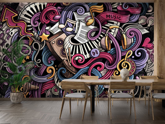 Musical Doodles Art Wallpaper Murals