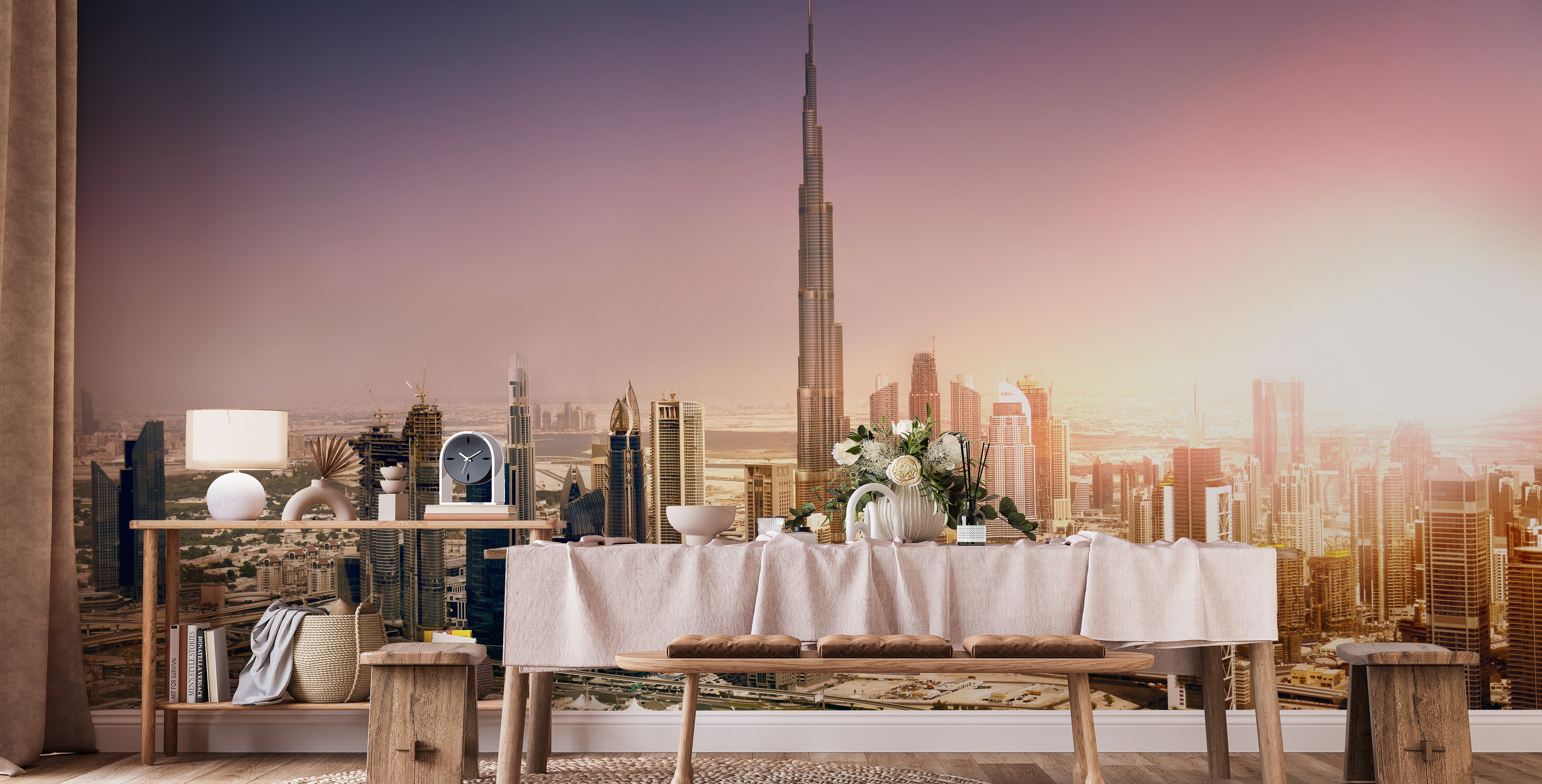 Dubai Downtown at Sunset Wallpaper Murals - Giffywalls