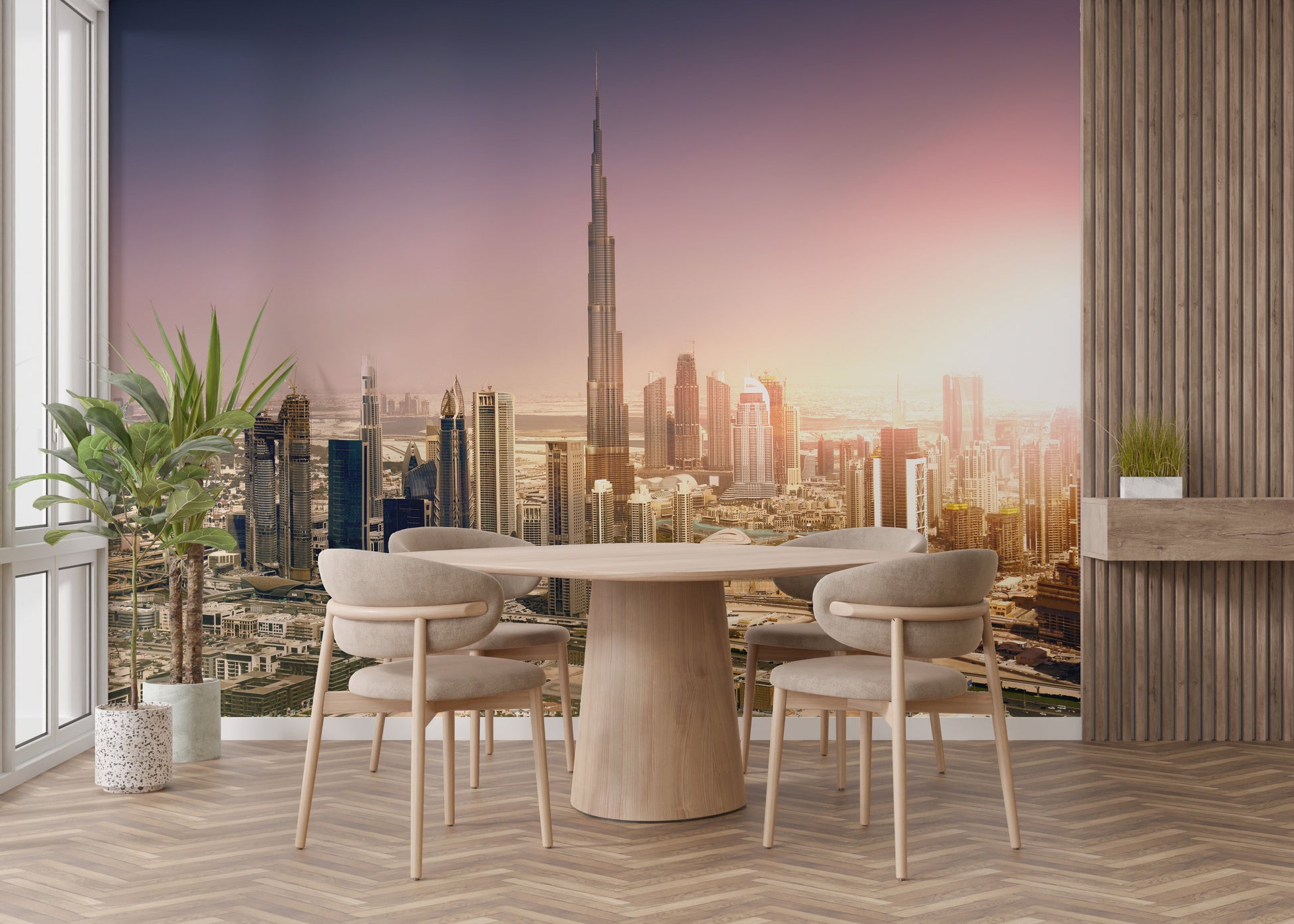 Dubai Downtown at Sunset Wallpaper Murals - Giffywalls