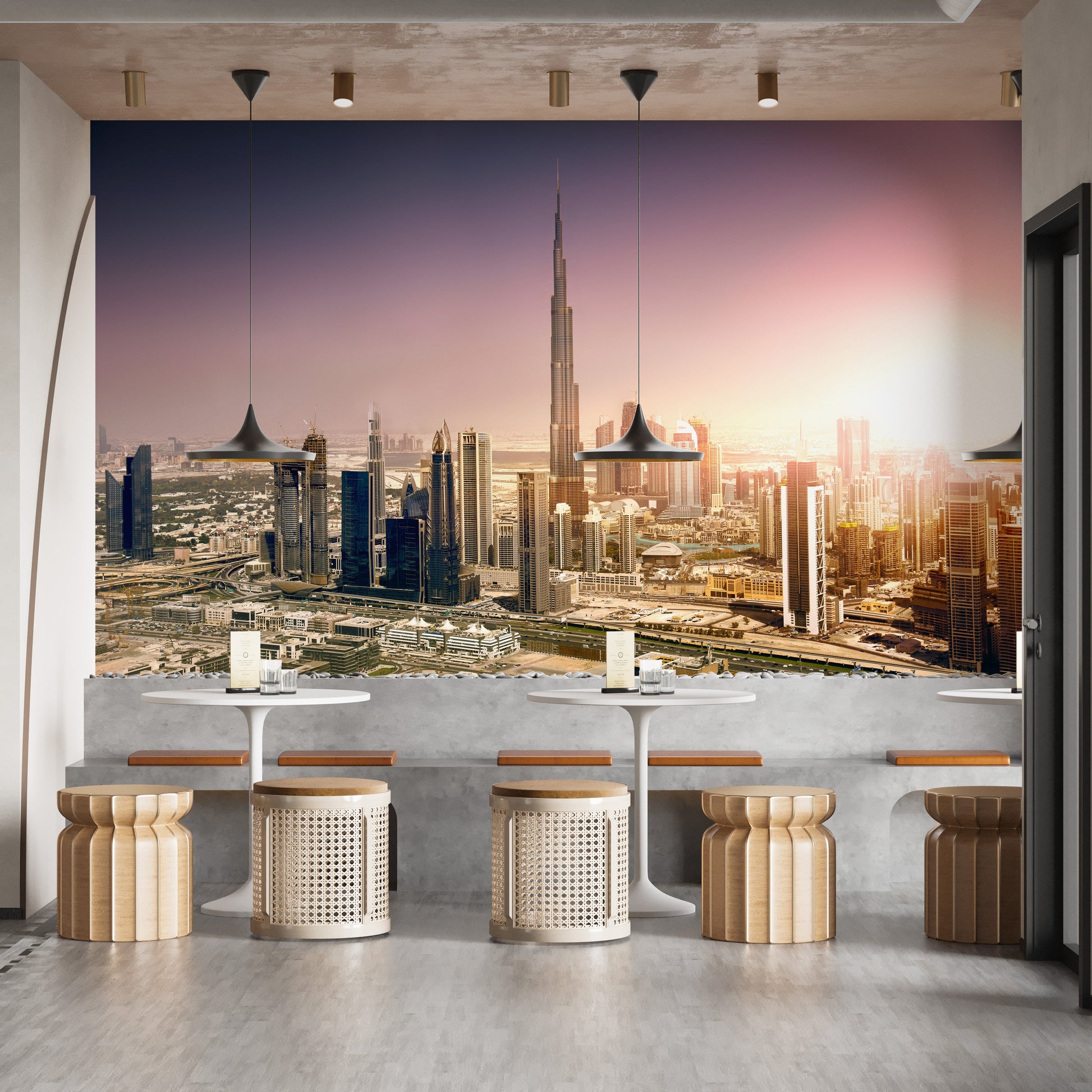 Dubai Downtown at Sunset Wallpaper Murals - Giffywalls