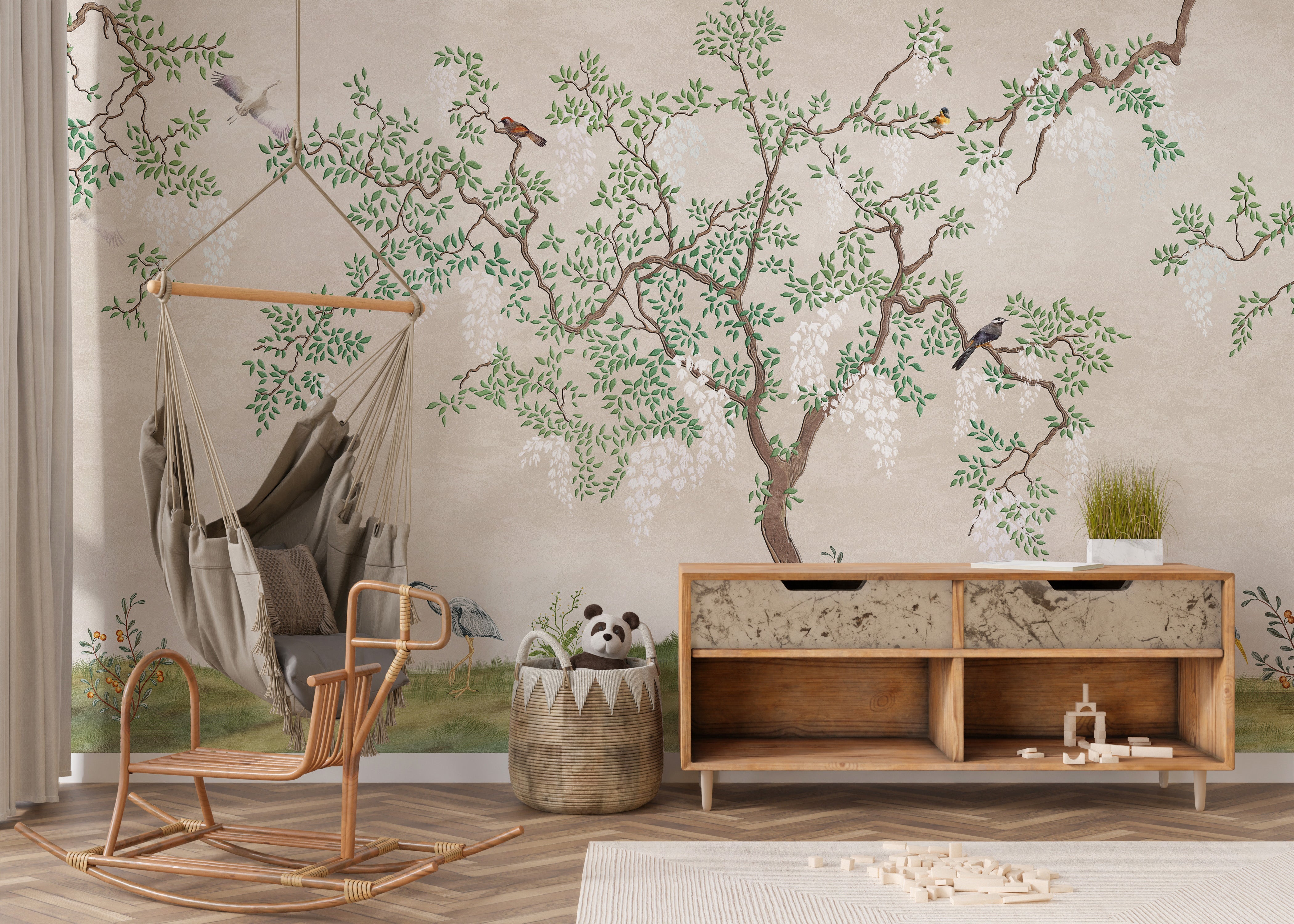 Japanese Garden Birds Wallpaper Murals - Giffywalls