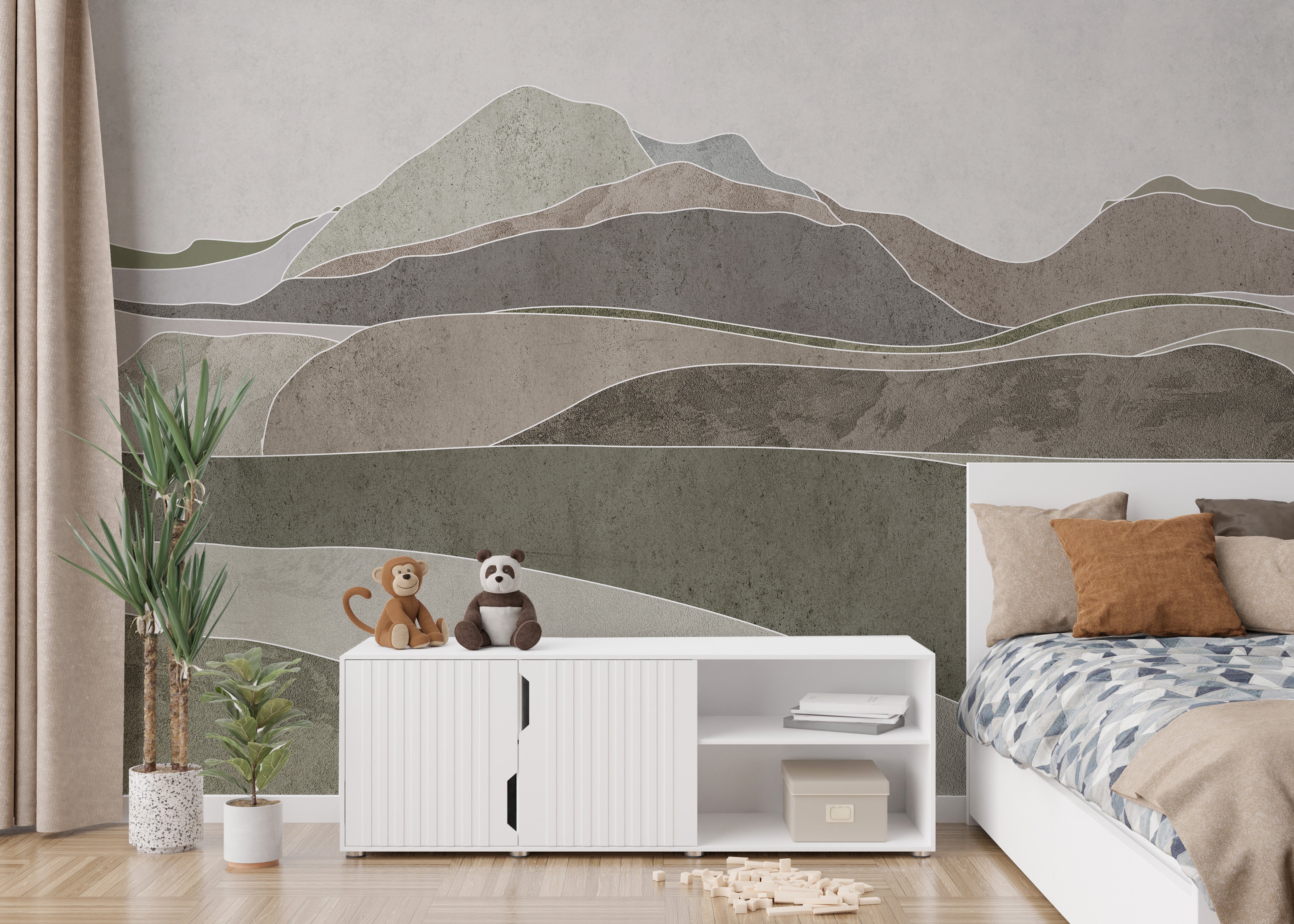 Brown Wavy Hills Wallpaper Murals - Giffywalls