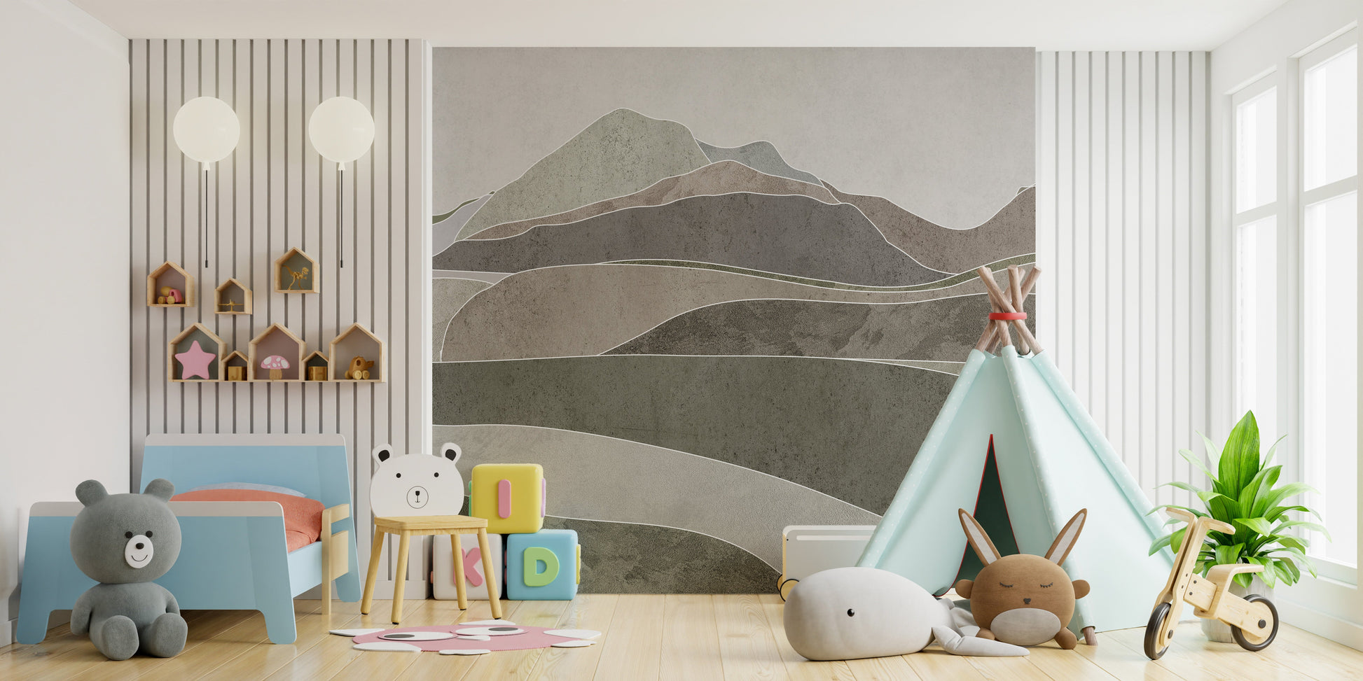 Brown Wavy Hills Wallpaper Murals - Giffywalls