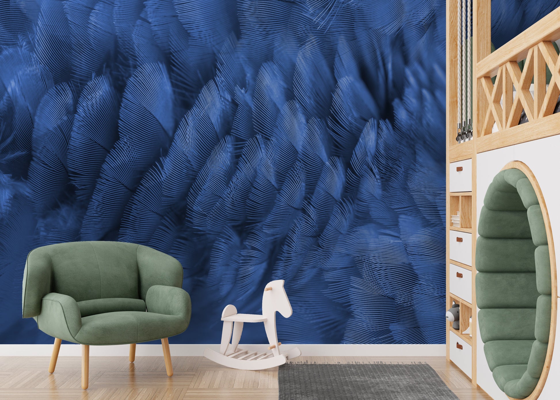 Blue Macaw Feather Wallpaper Murals - Giffywalls