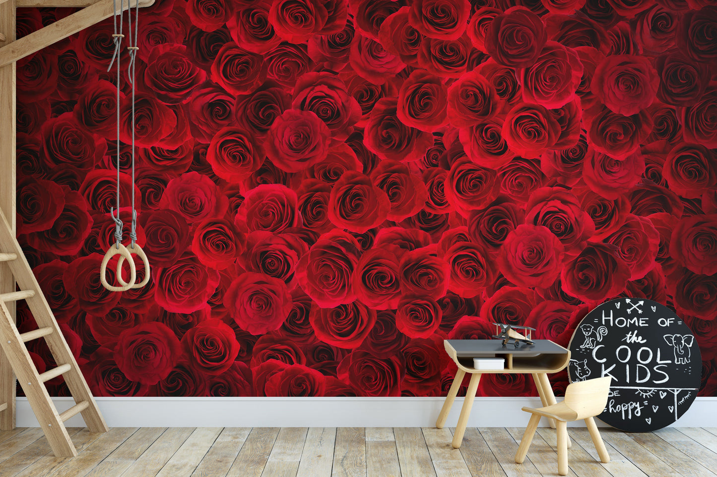 Bright Red Roses Backdrop Wallpaper Wall Murals - Giffywalls