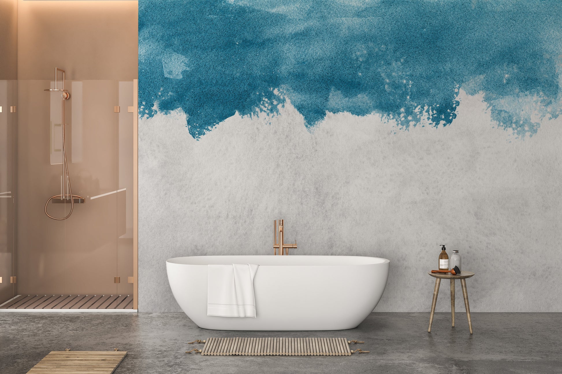 Modern Blue Peel and Stick Rustic Wallpaper Murals - Giffywalls