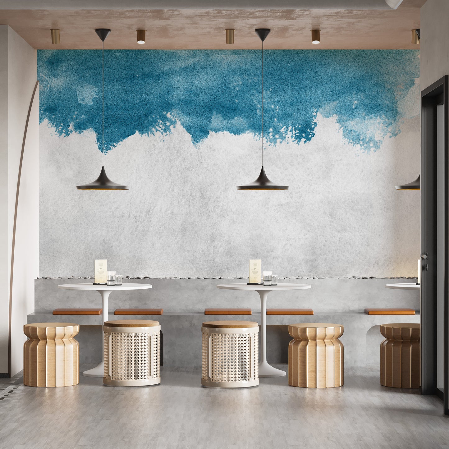 Modern Blue Peel and Stick Rustic Wallpaper Murals - Giffywalls