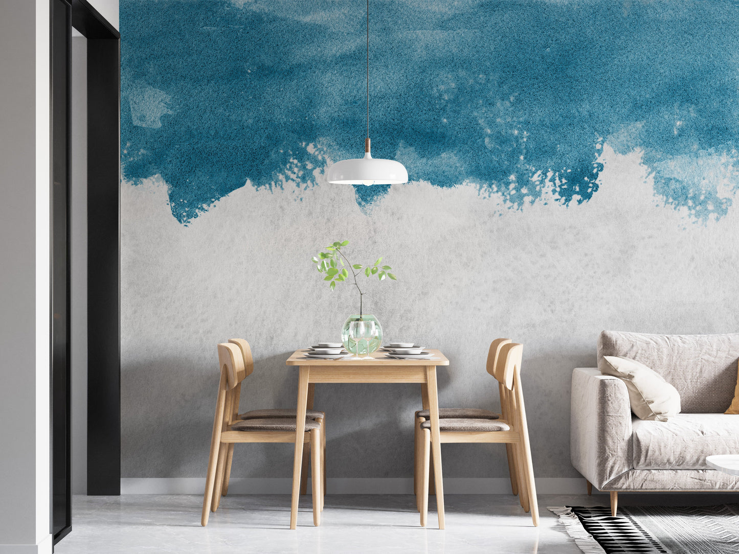 Modern Blue Peel and Stick Rustic Wallpaper Murals - Giffywalls