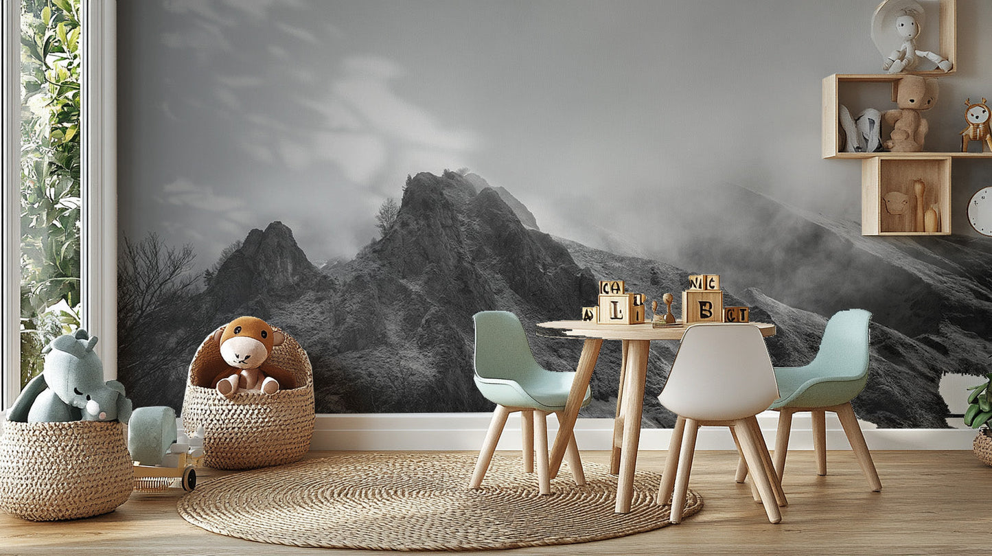 Black Mountain Background Wallpaper Mural - Giffywalls