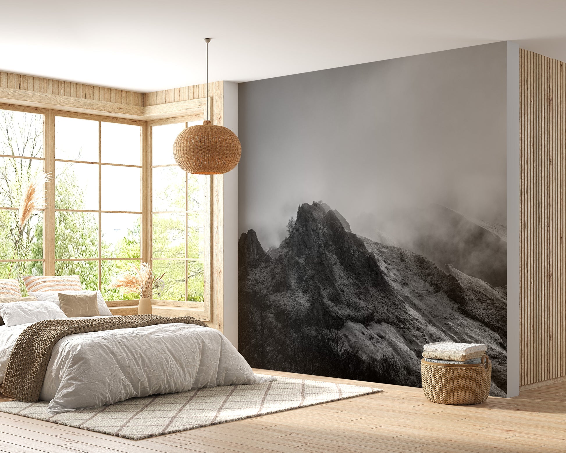 Scenic Black Mountain Wall Covering