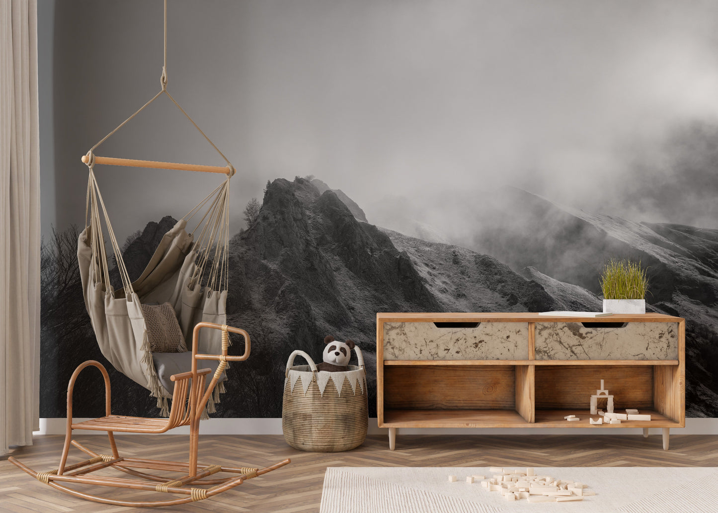 Black Mountain Background Wallpaper Mural - Giffywalls