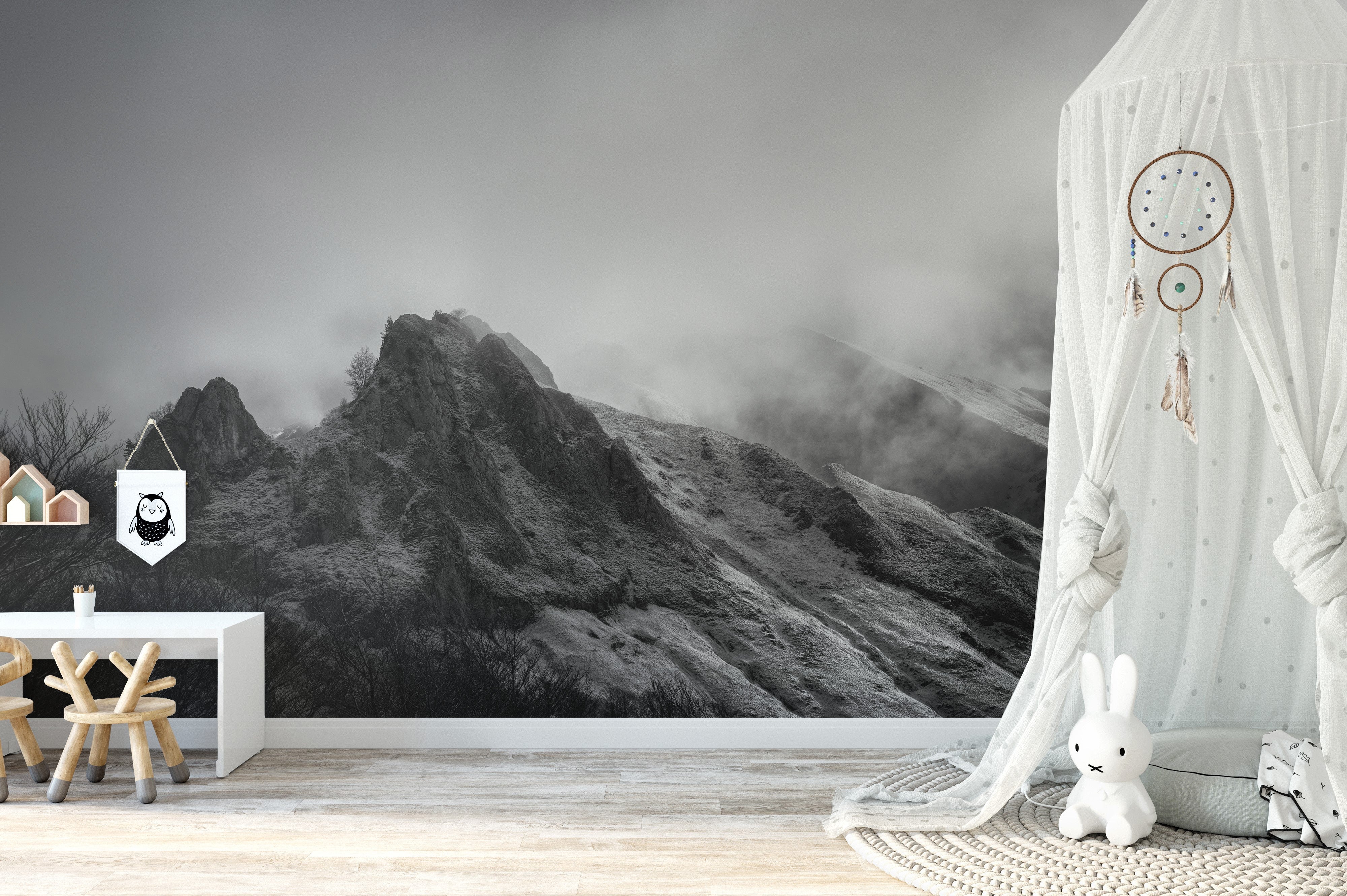 Black Mountain Background Wallpaper Mural - Giffywalls