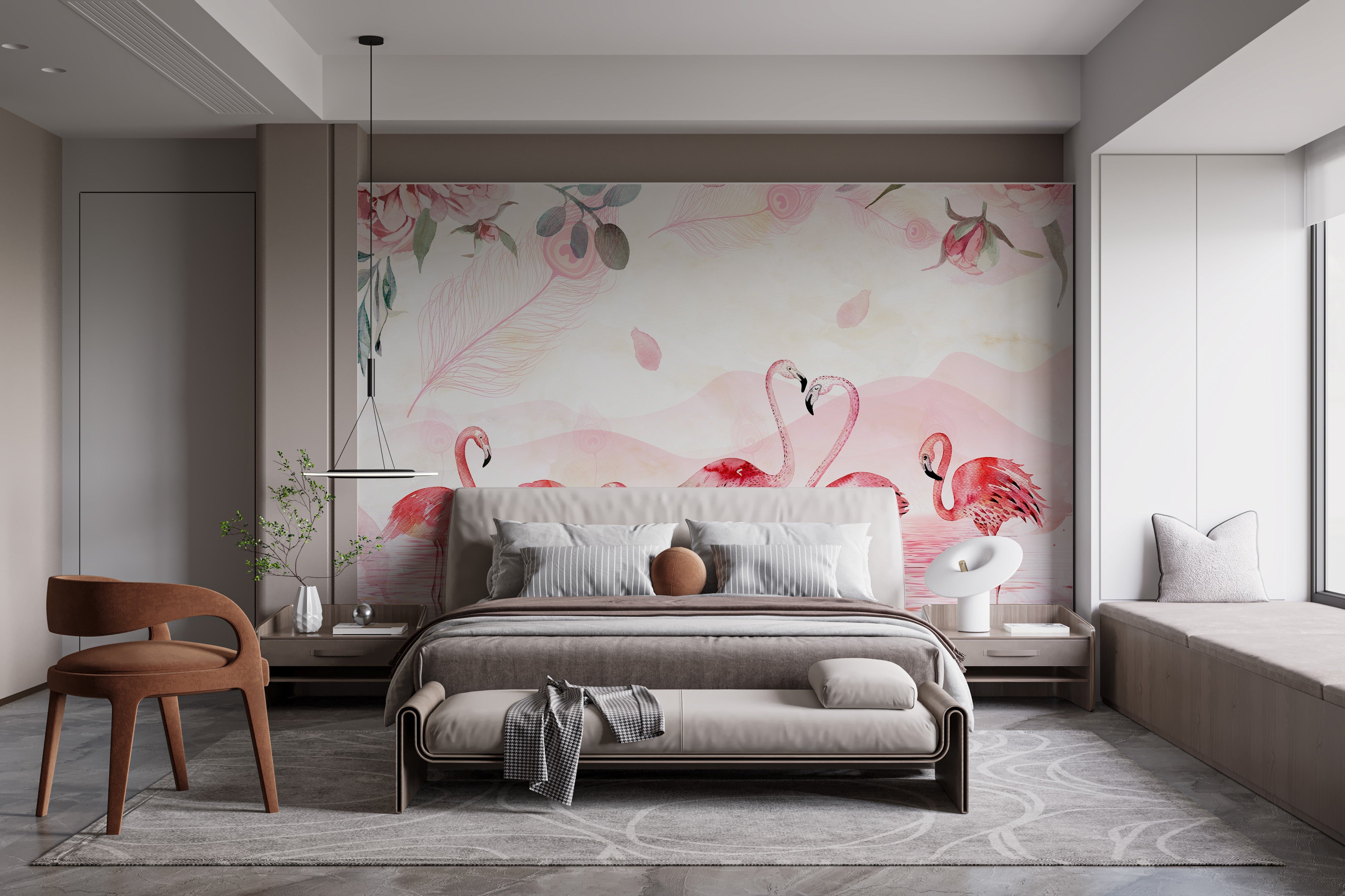 Flamingo Peel and Stick Wallpaper - Giffywalls