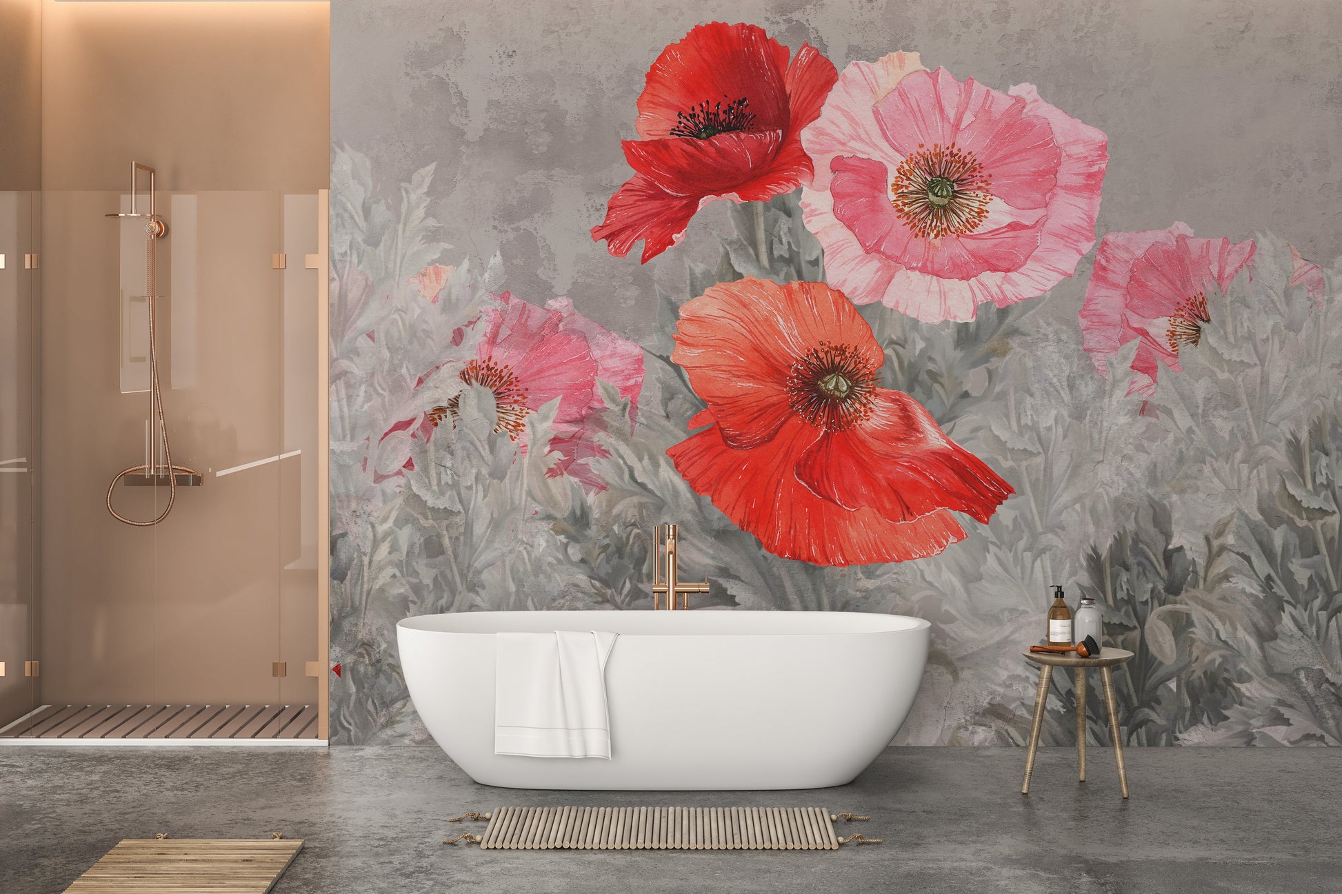 Watercolor Red and Pink Flower Wallpaper - Giffywalls