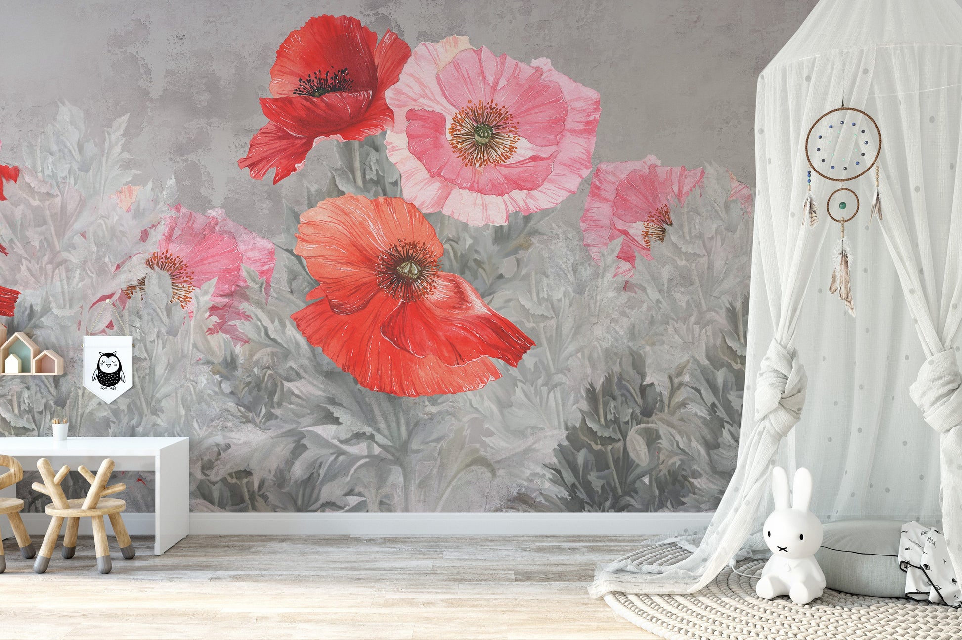 Watercolor Red and Pink Flower Wallpaper - Giffywalls