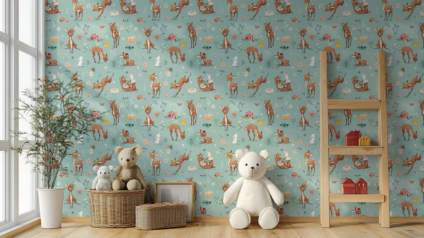 Deer and Bunny Kids Room Wall Decor