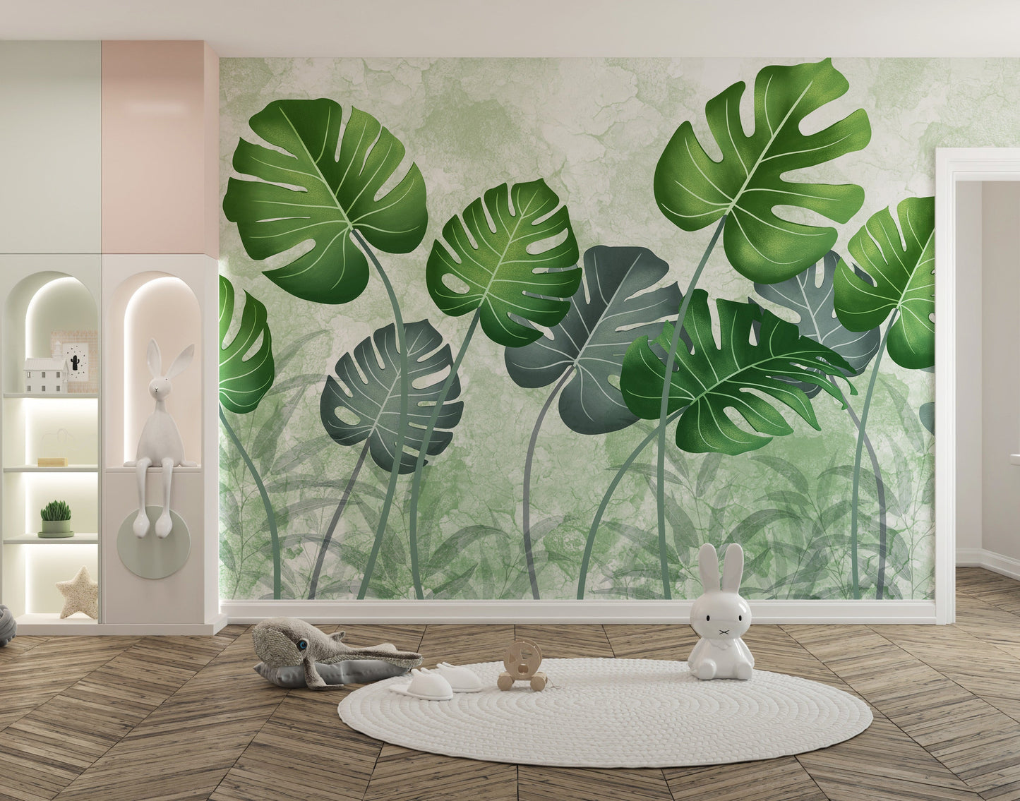 Exotic tropical forest wall mural art