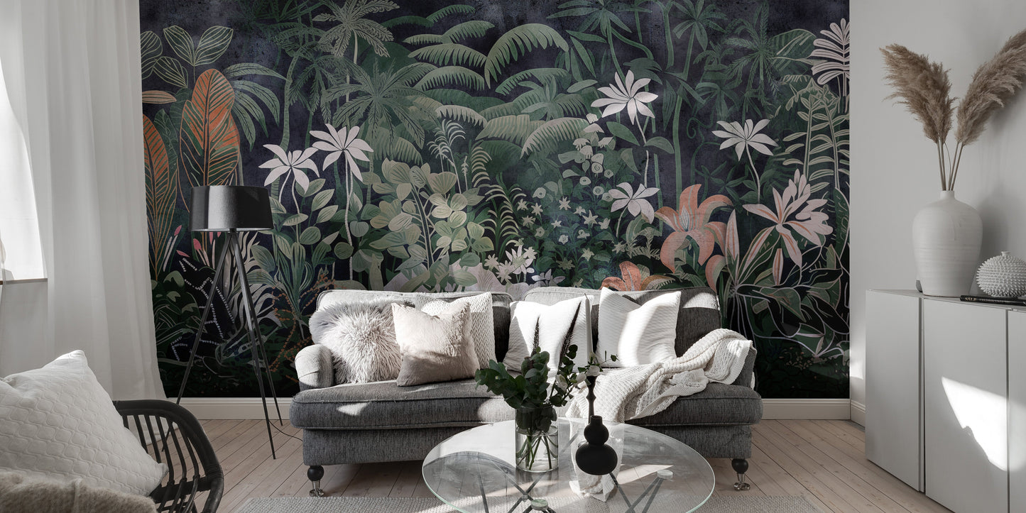 Equatorial Eden Vibrant Jungle Wallpaper Mural - Giffywalls