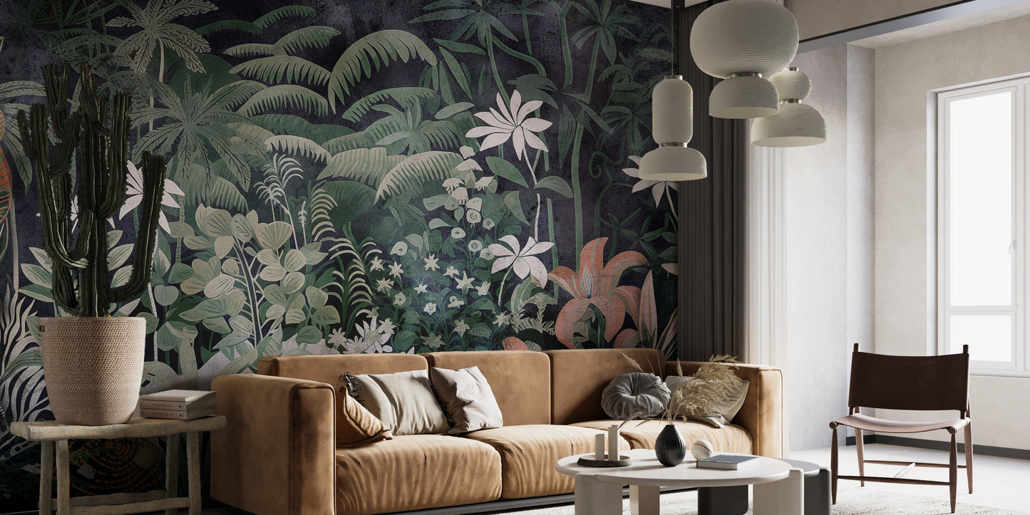 Equatorial Eden Vibrant Jungle Wallpaper Mural - Giffywalls