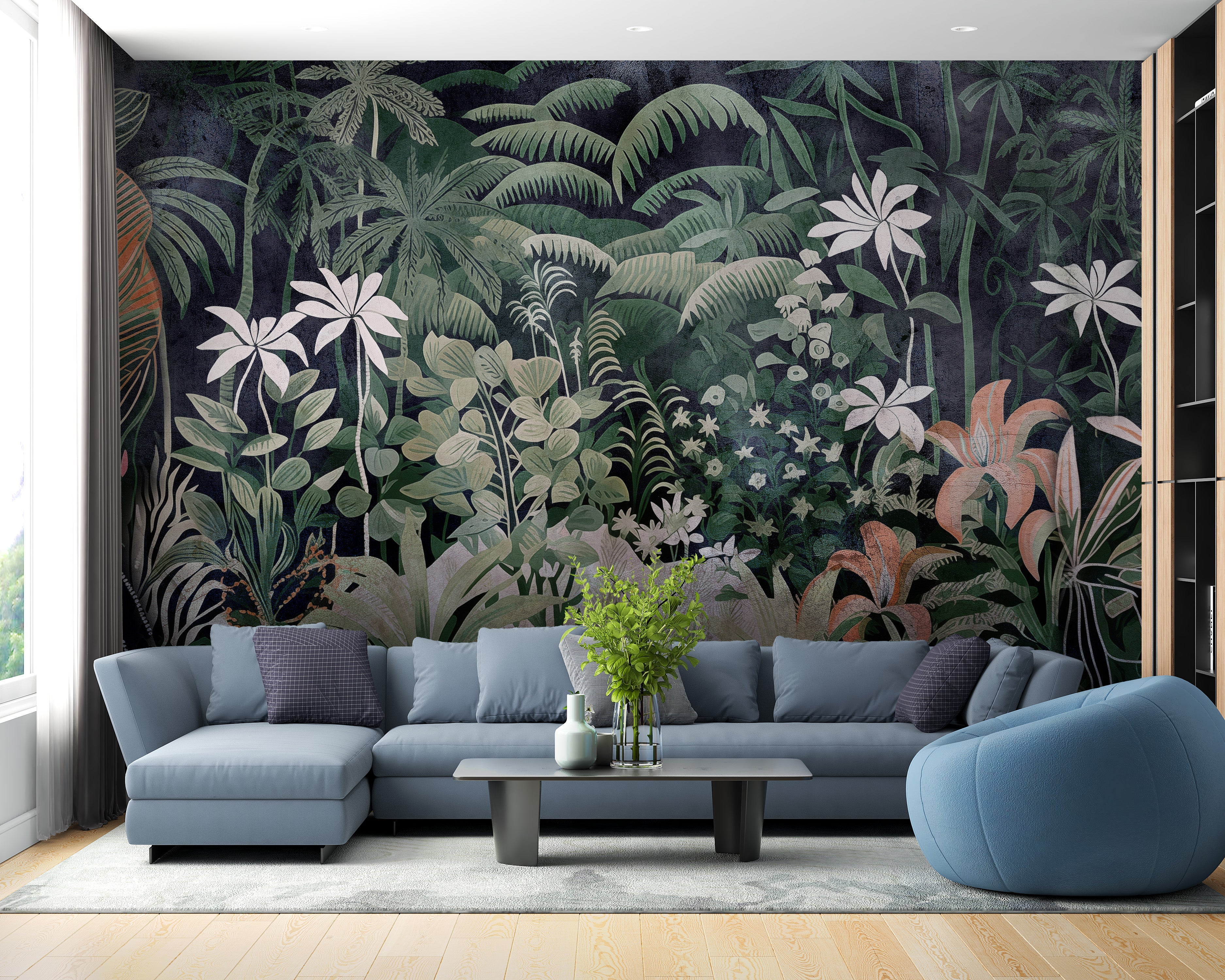 Equatorial Eden Vibrant Jungle Wallpaper Mural - Giffywalls