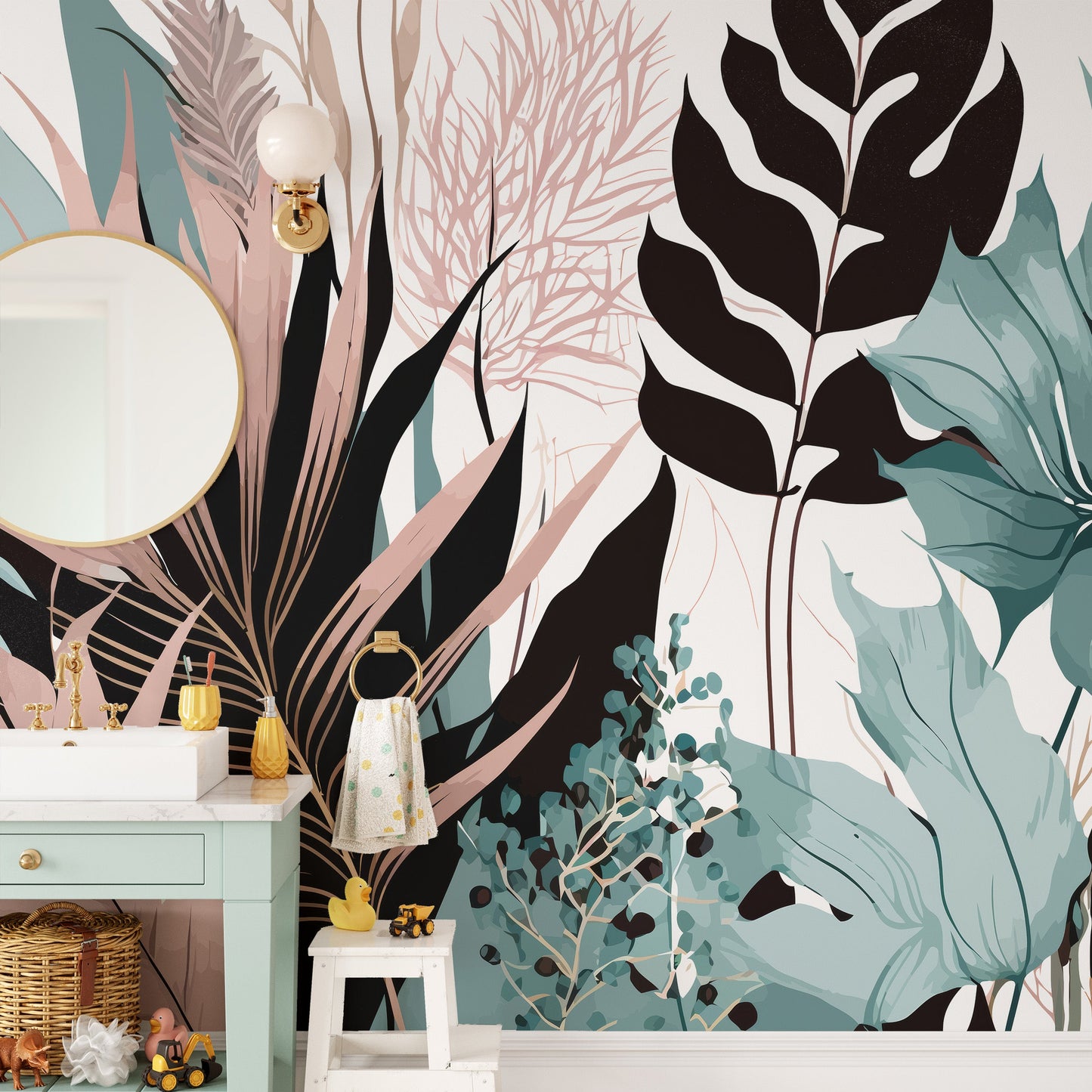 Elegant Floral Exotic Mural Wallpaper - Giffywalls