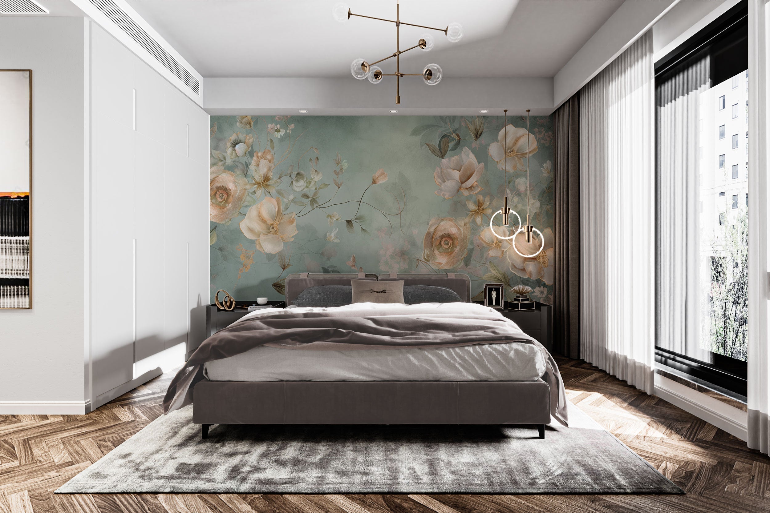 Delicate Blooming Flower Mural - Giffywalls