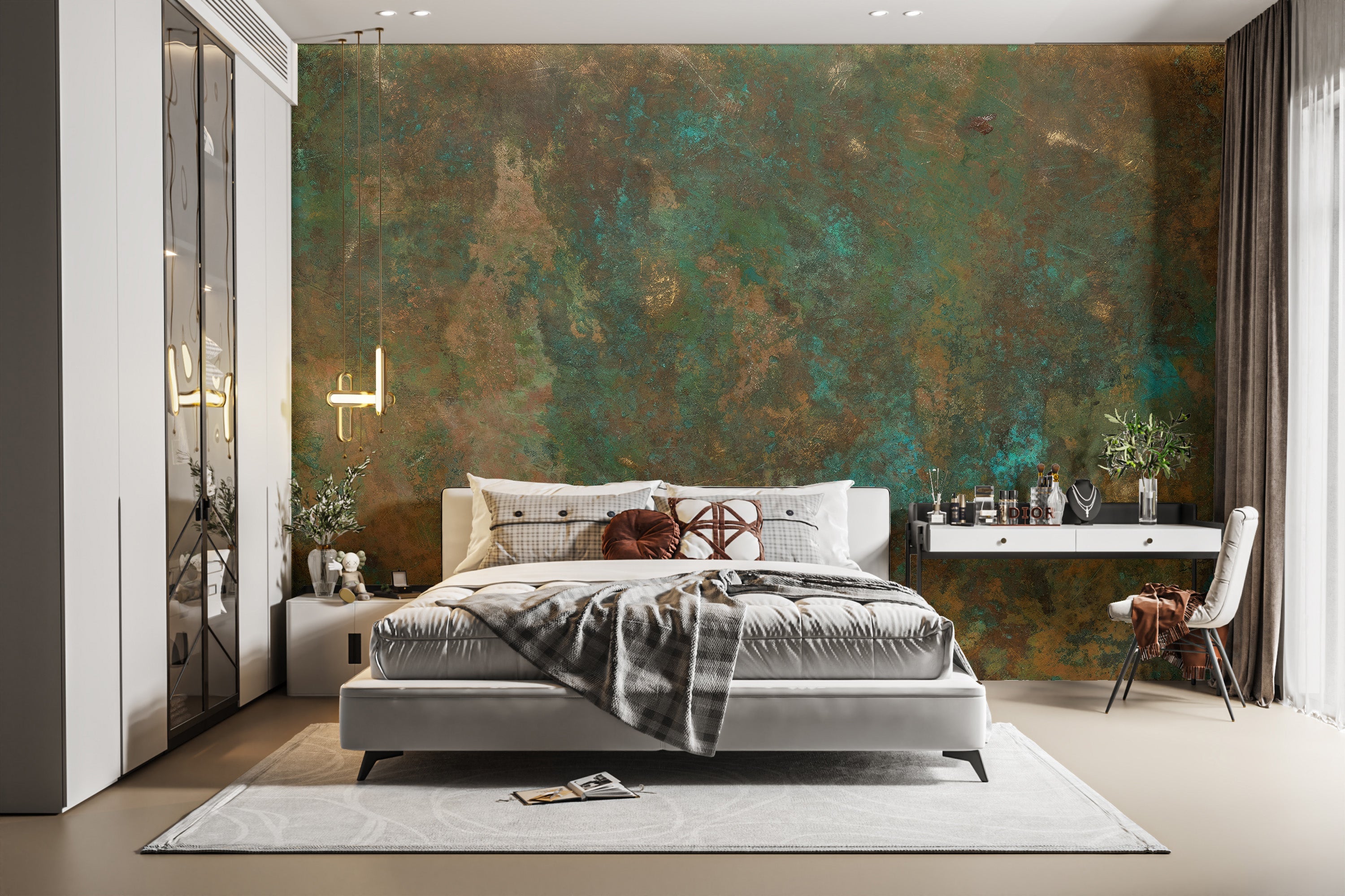 Ancient Bronze Teal Wall Mural - Giffywalls