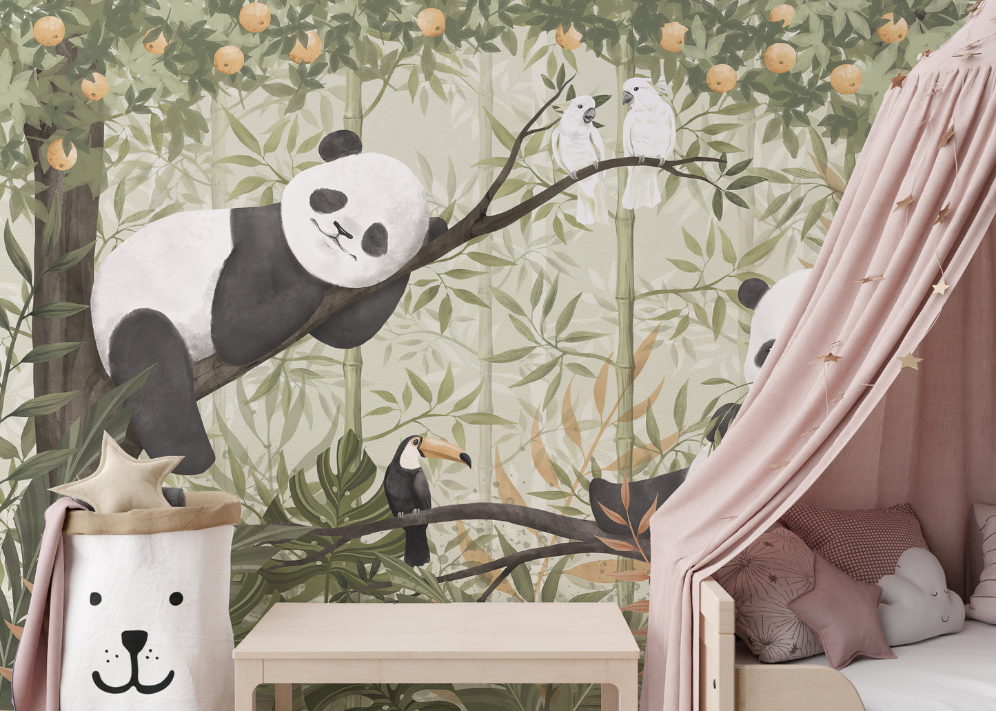 Peaceful Panda Canopy Wall Mural - Giffywalls