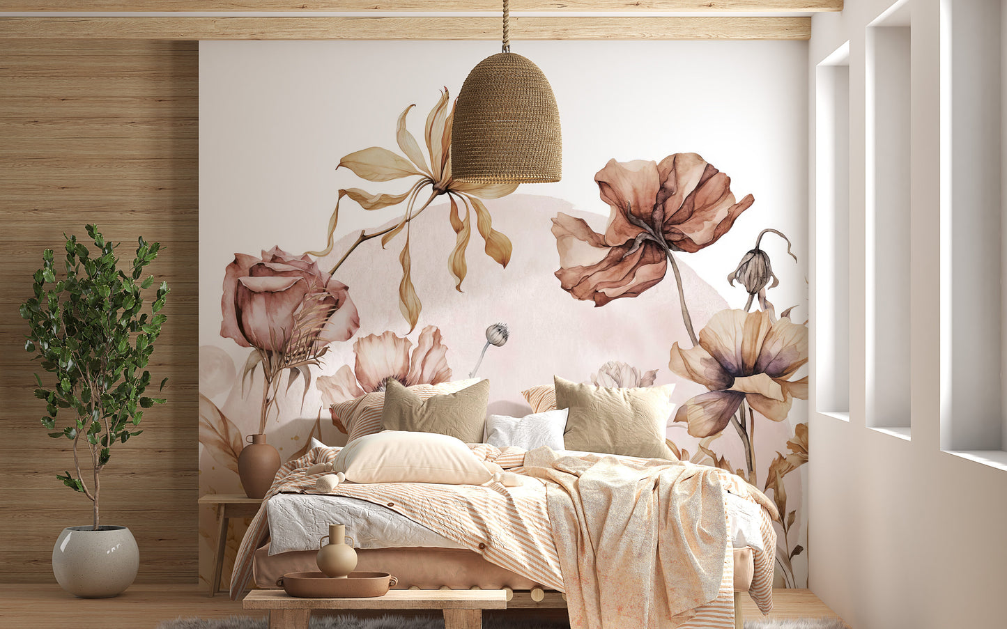 Vintage Floral Wall Mural - Giffywalls