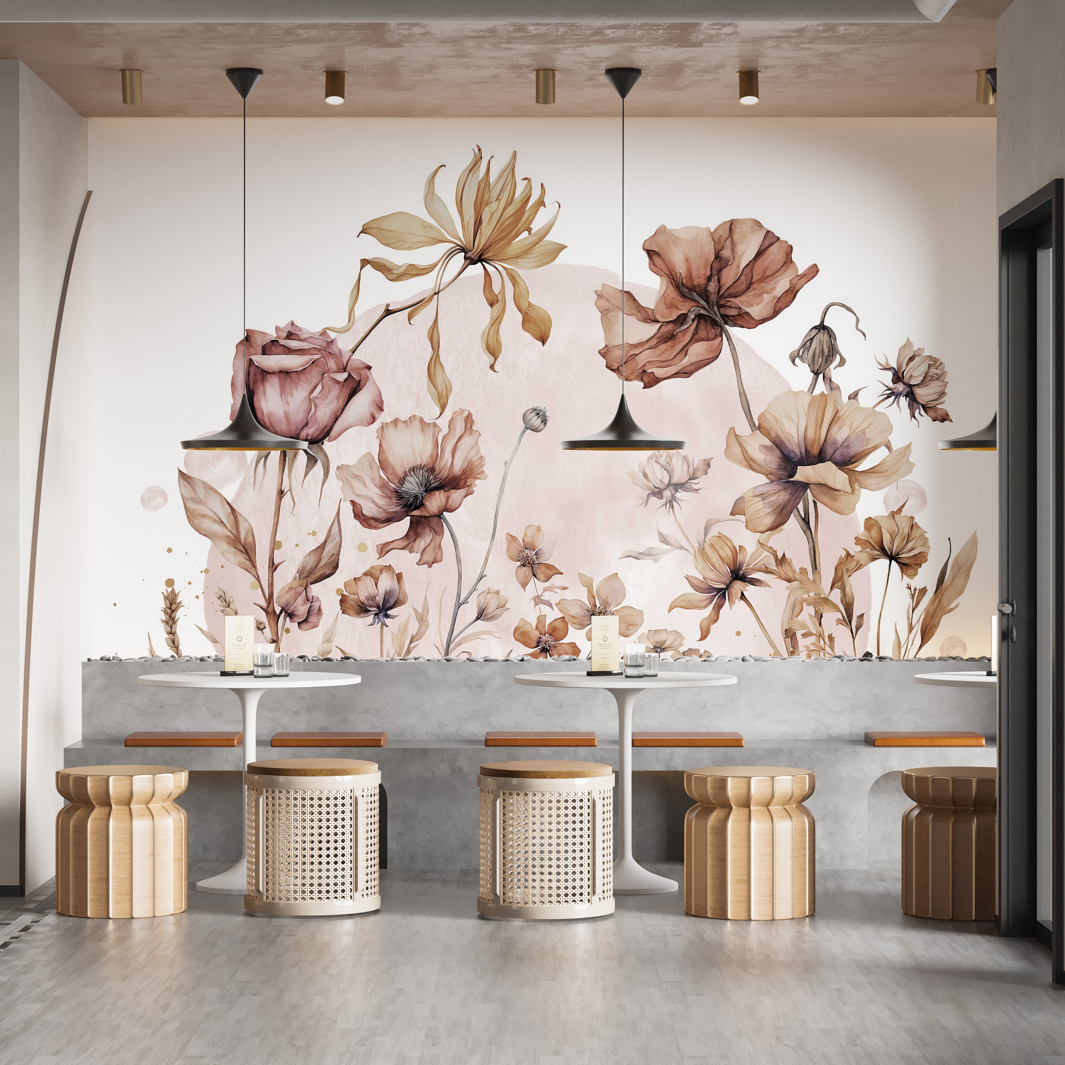 Vintage Floral Wall Mural - Giffywalls