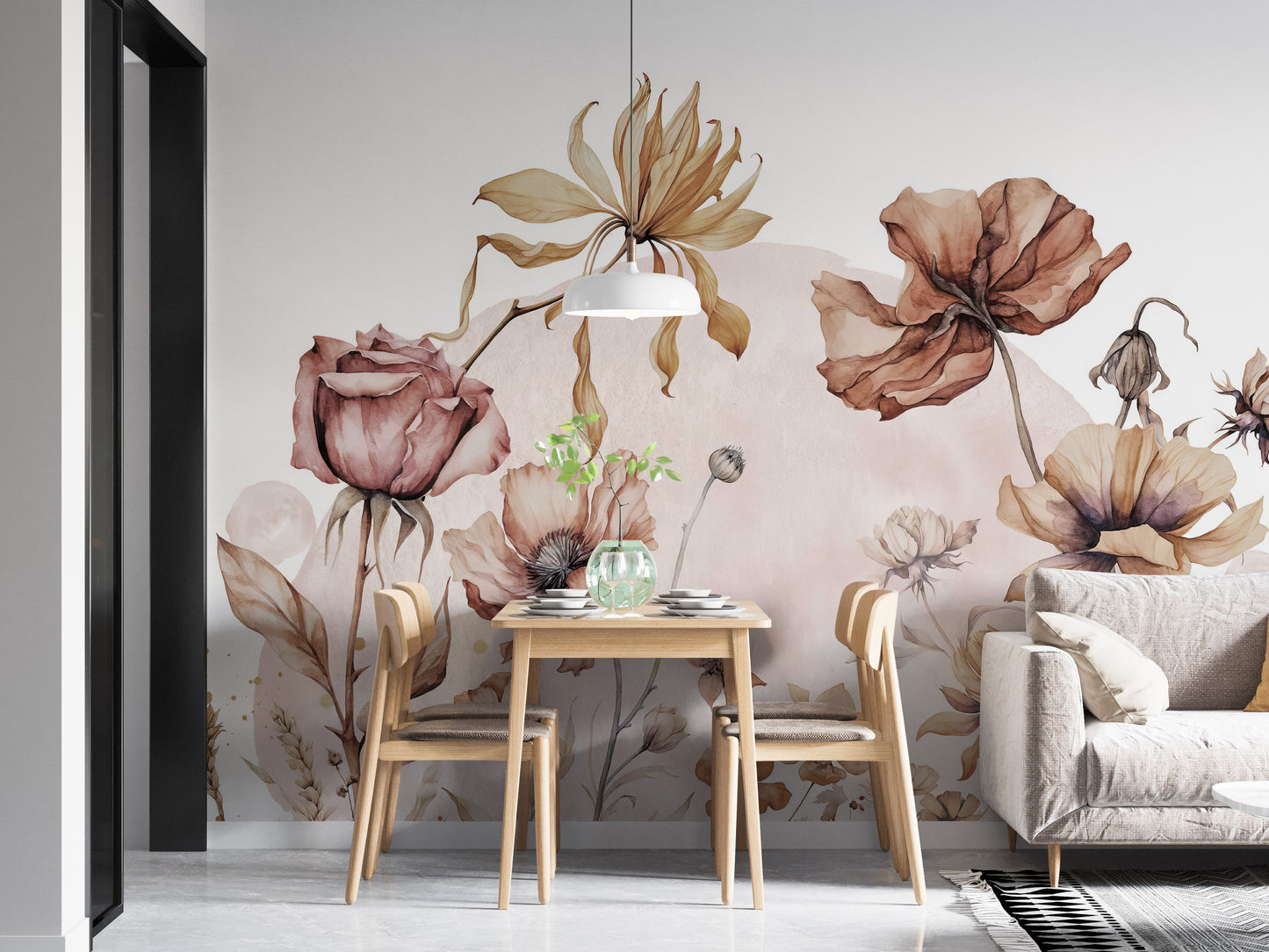 Vintage Floral Wall Mural - Giffywalls