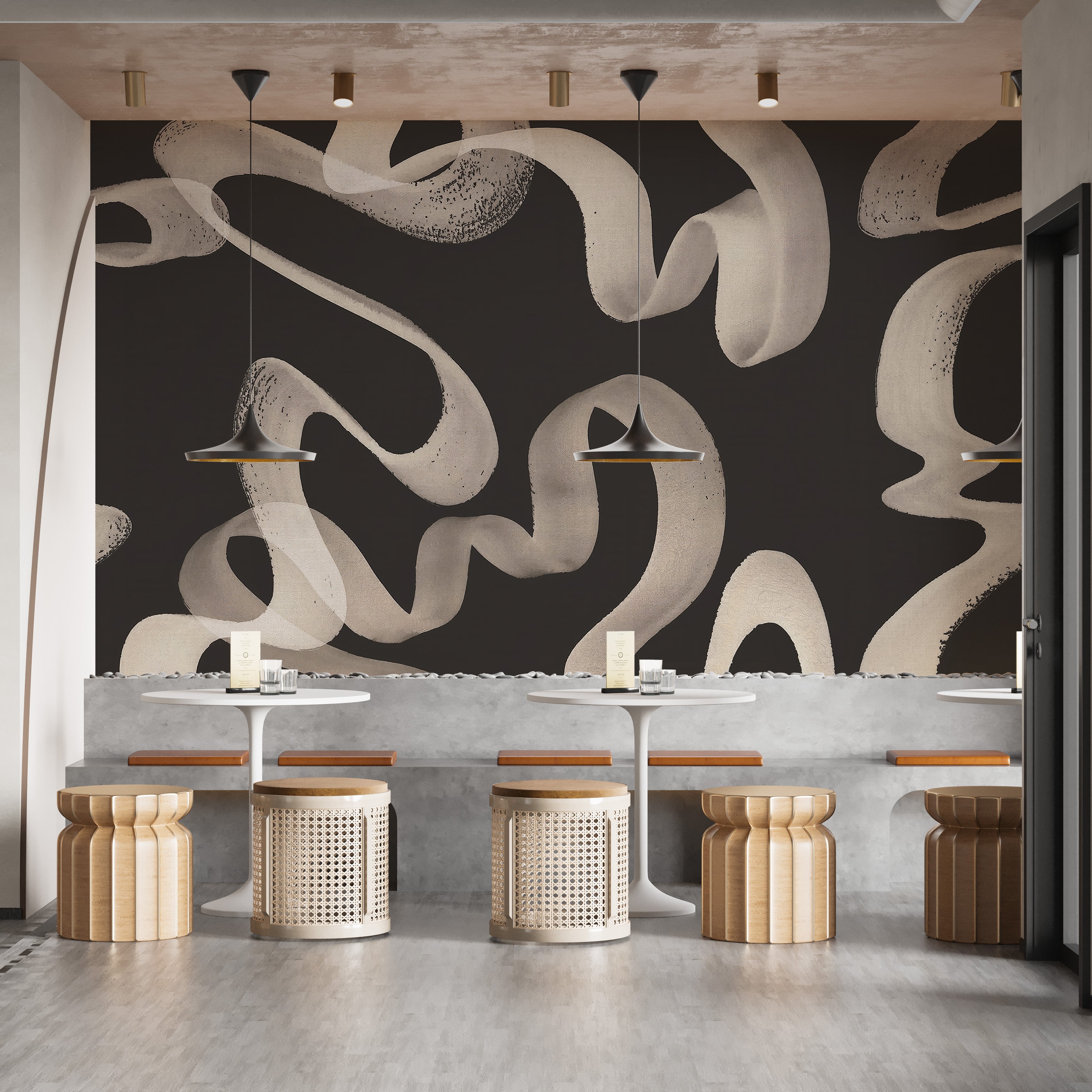 Abstract Swirls Wall Mural - Giffywalls