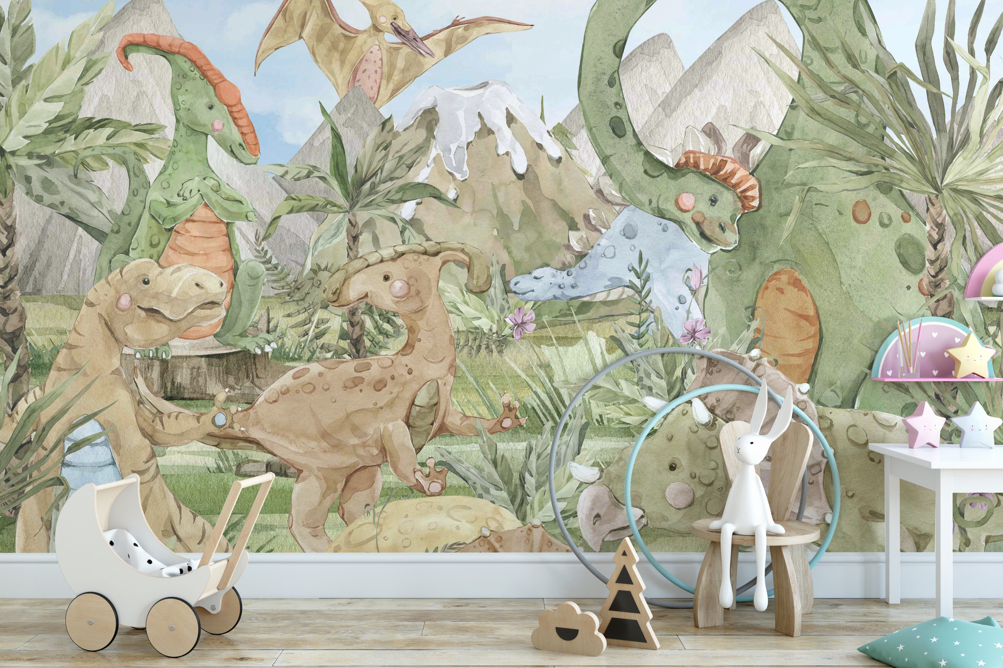 Dinosaur Kids Wall Mural - Giffywalls