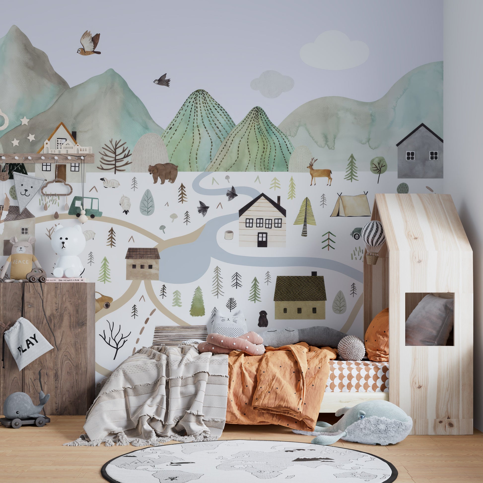 Riverside Glimpse Wall Mural - Giffywalls