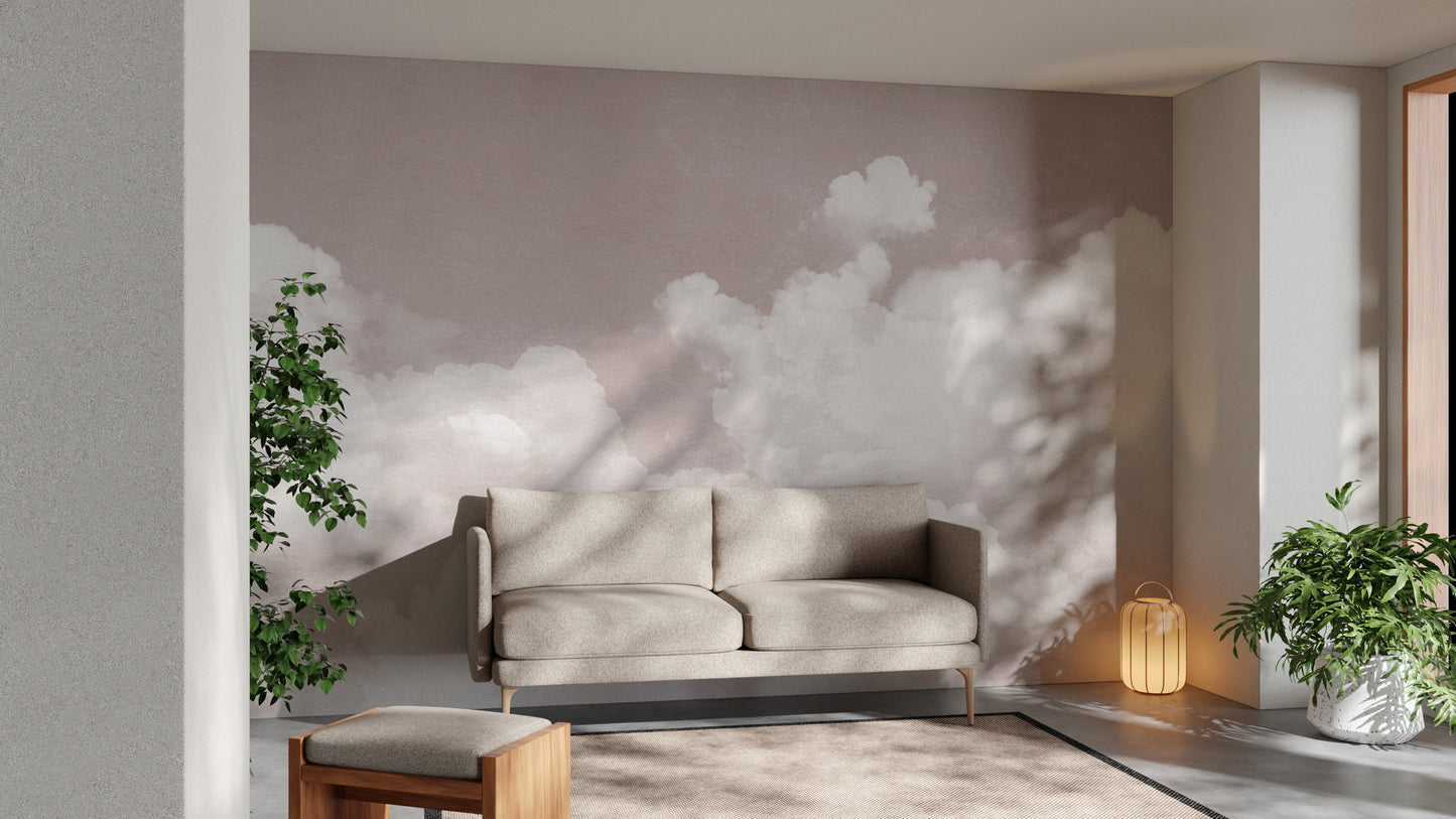 Pink Clouds Wall Mural - Giffywalls