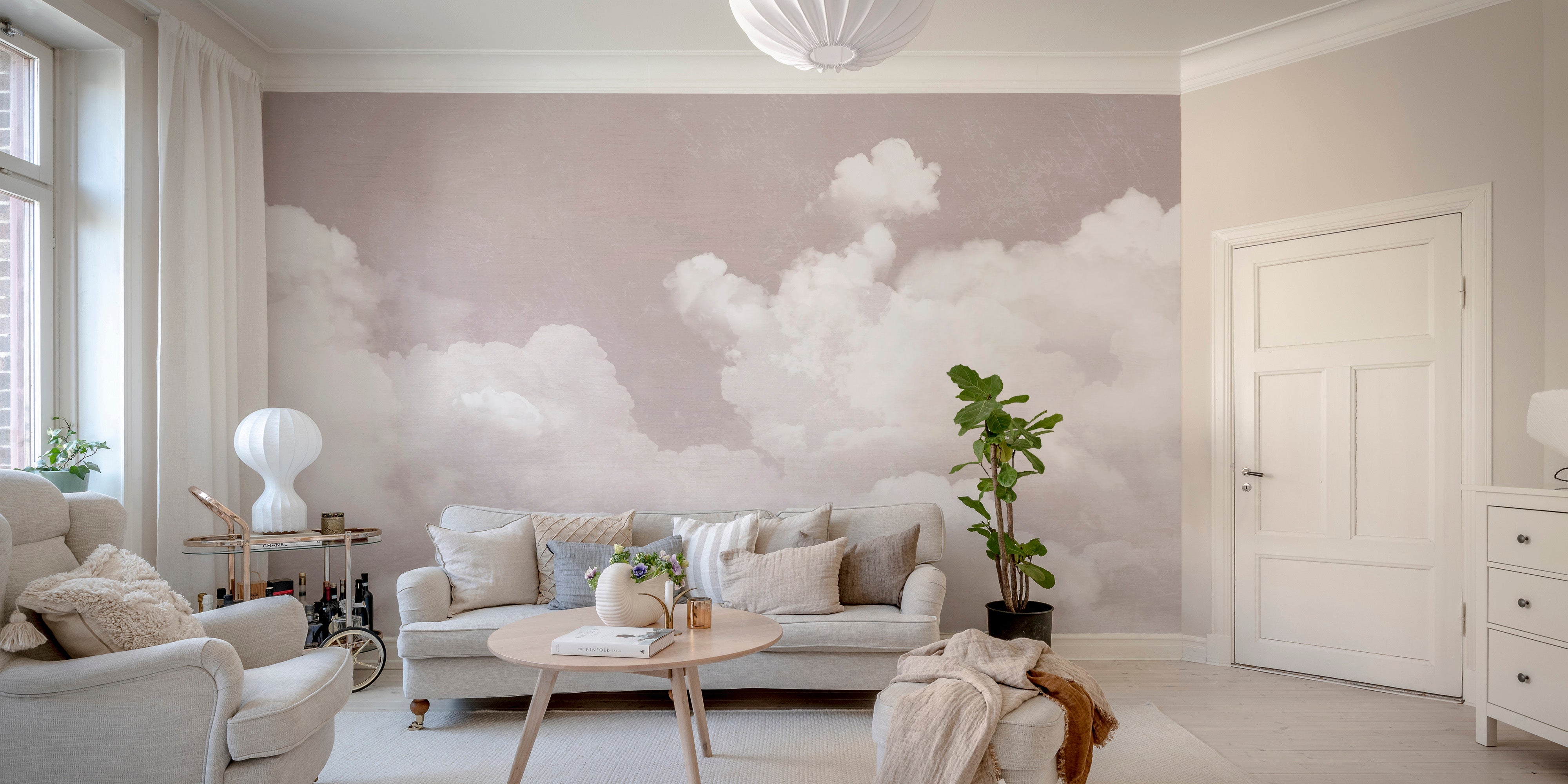 Pink Clouds Wall Mural - Giffywalls