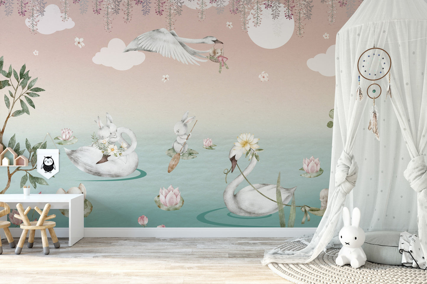 Swan Lake Wall Mural - Giffywalls