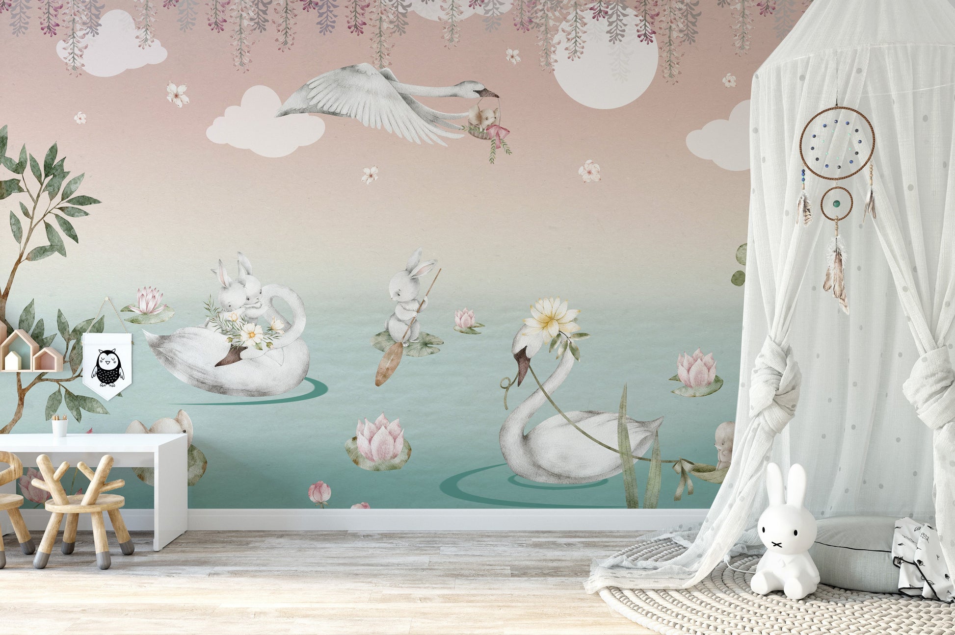 Swan Lake Wall Mural - Giffywalls