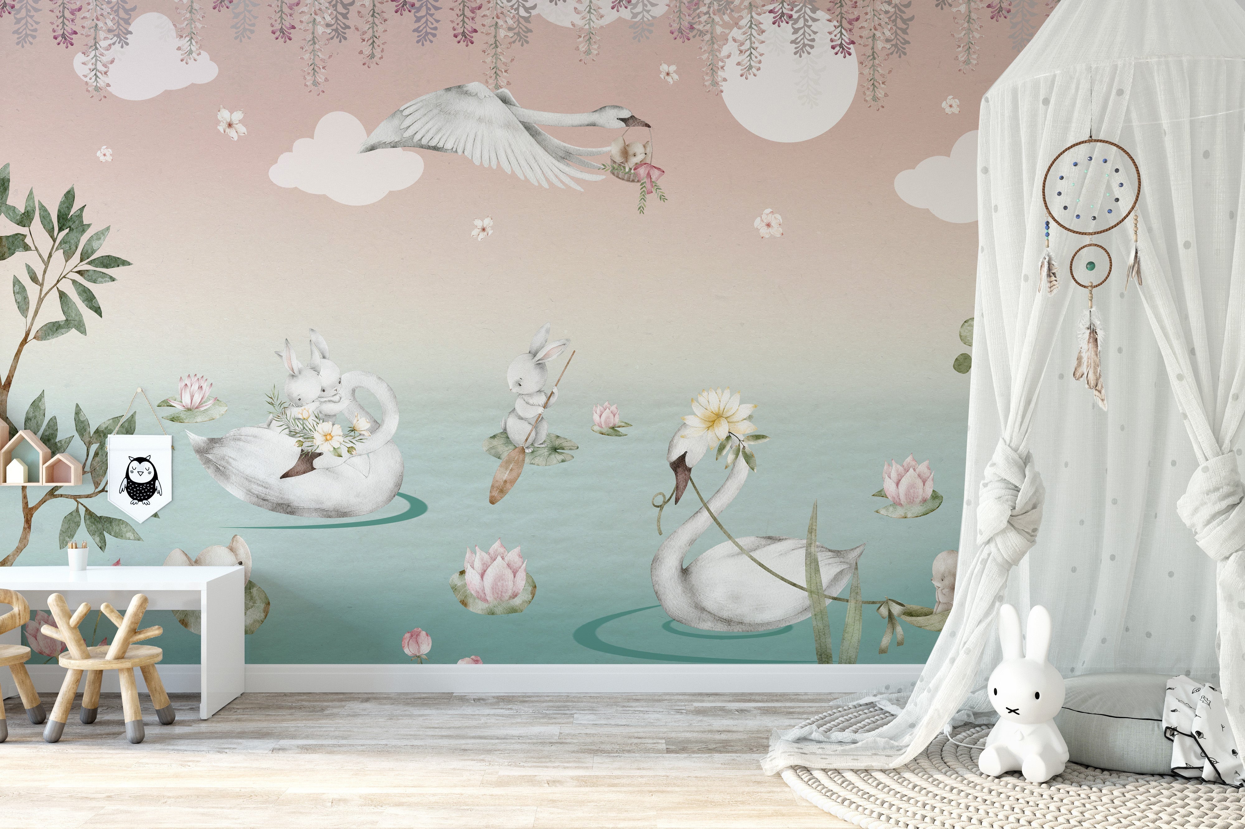 Swan Lake Wall Mural - Giffywalls