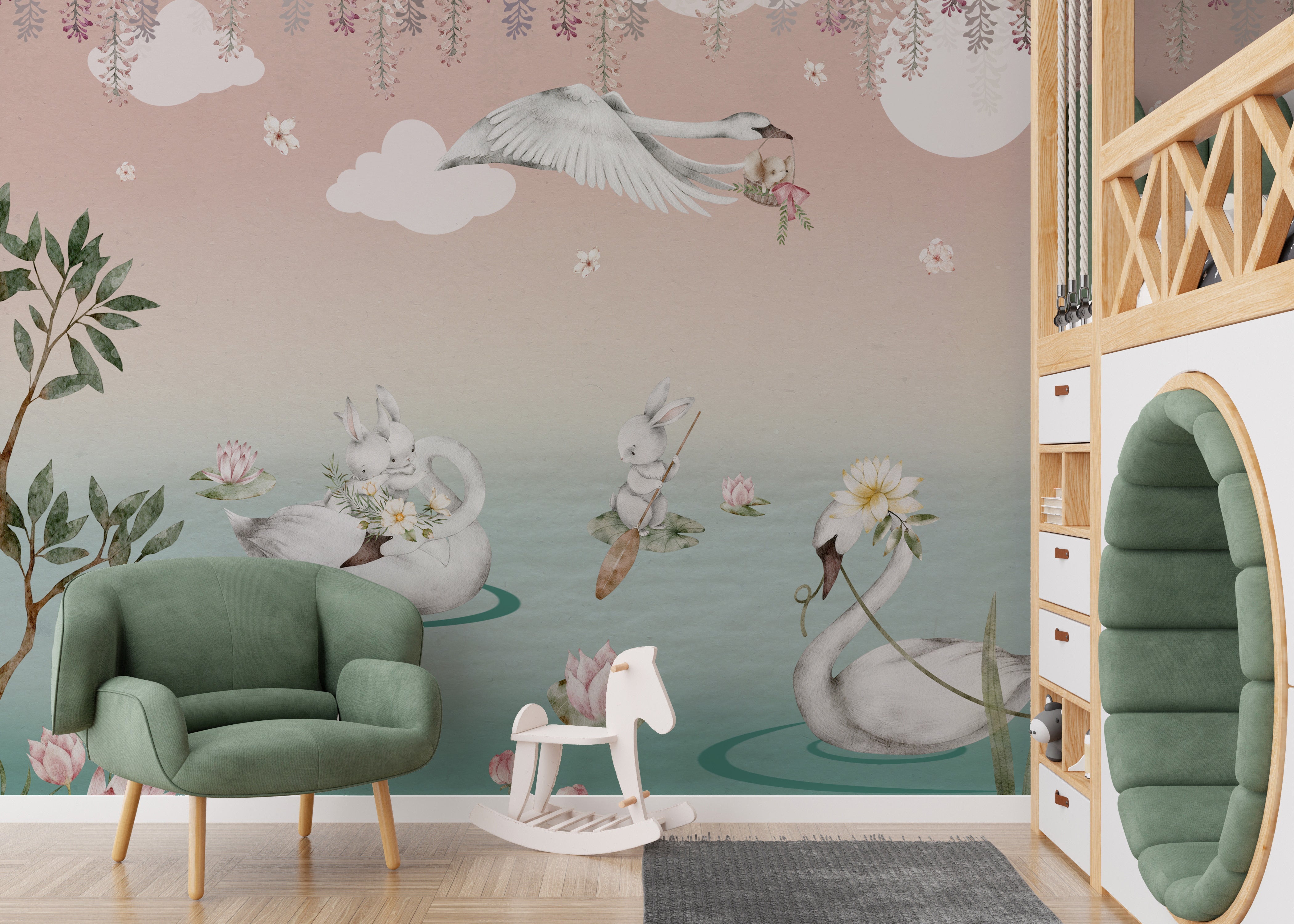 Swan Lake Wall Mural - Giffywalls