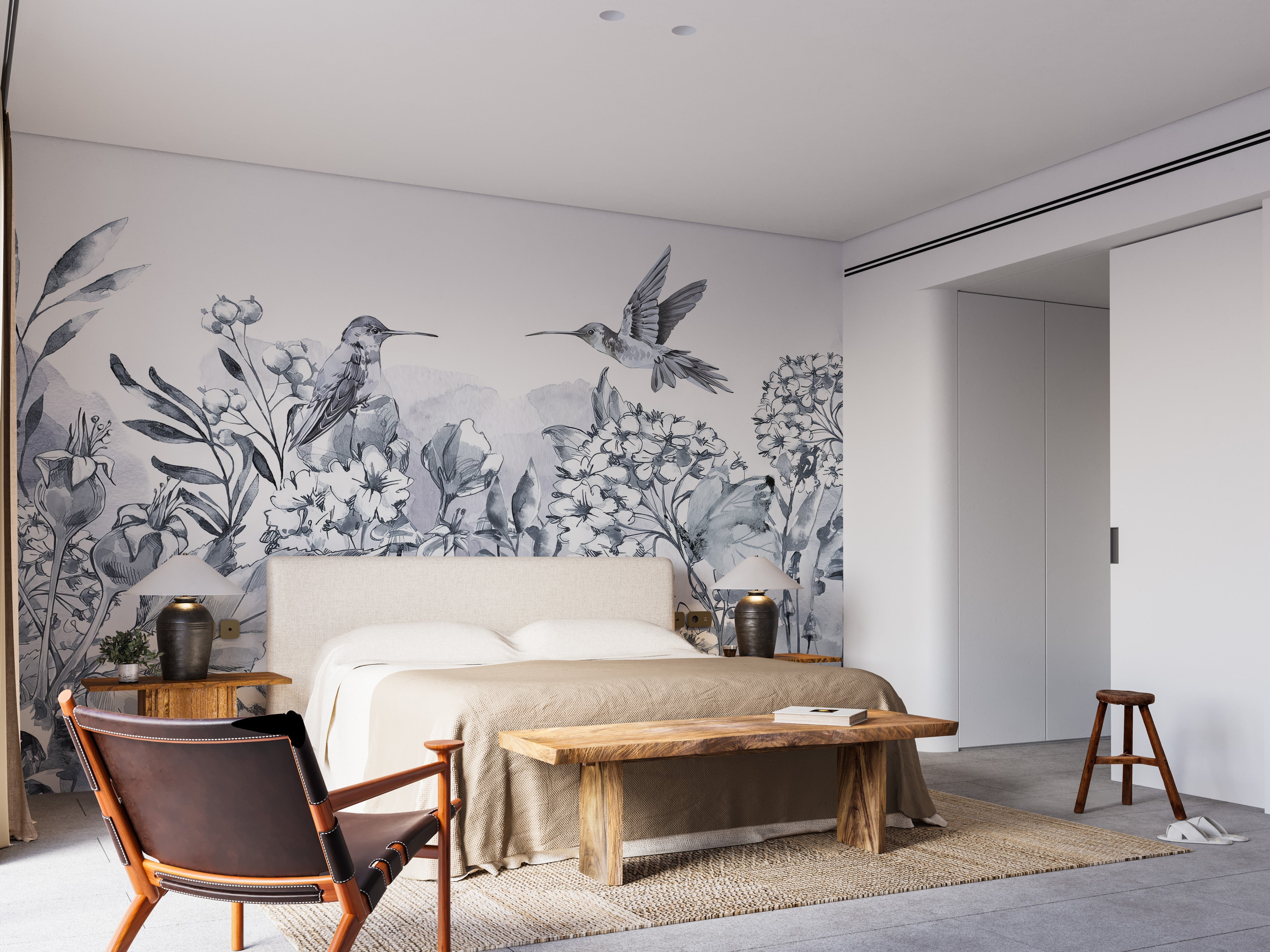 Hummingbird Garden Wall Mural - Giffywalls