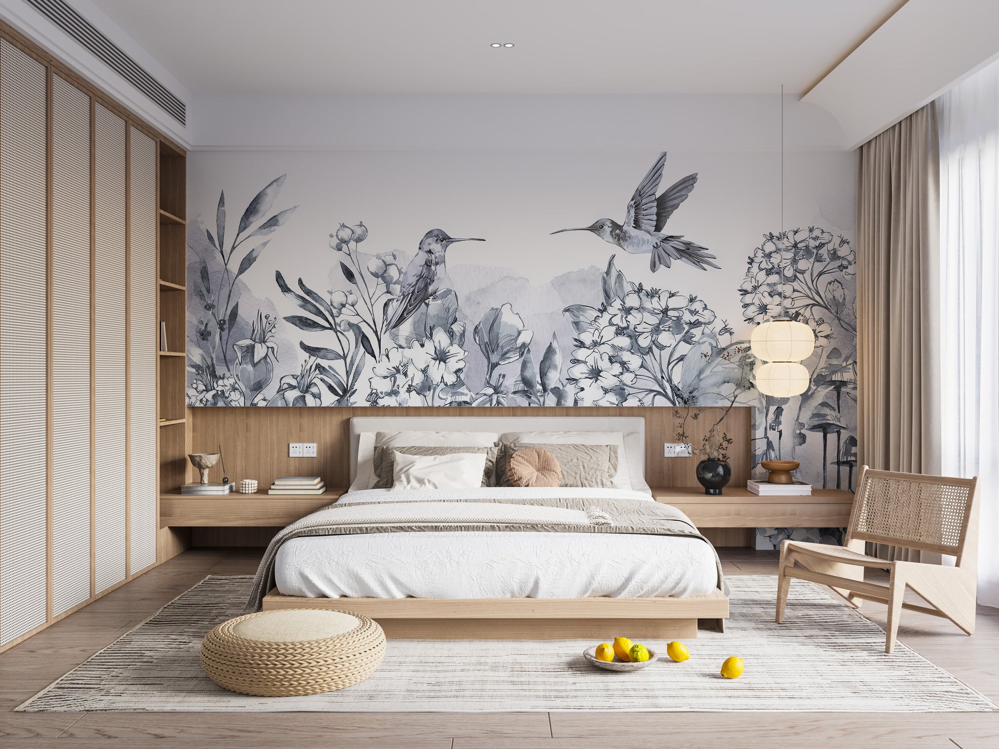 Hummingbird Garden Wall Mural - Giffywalls