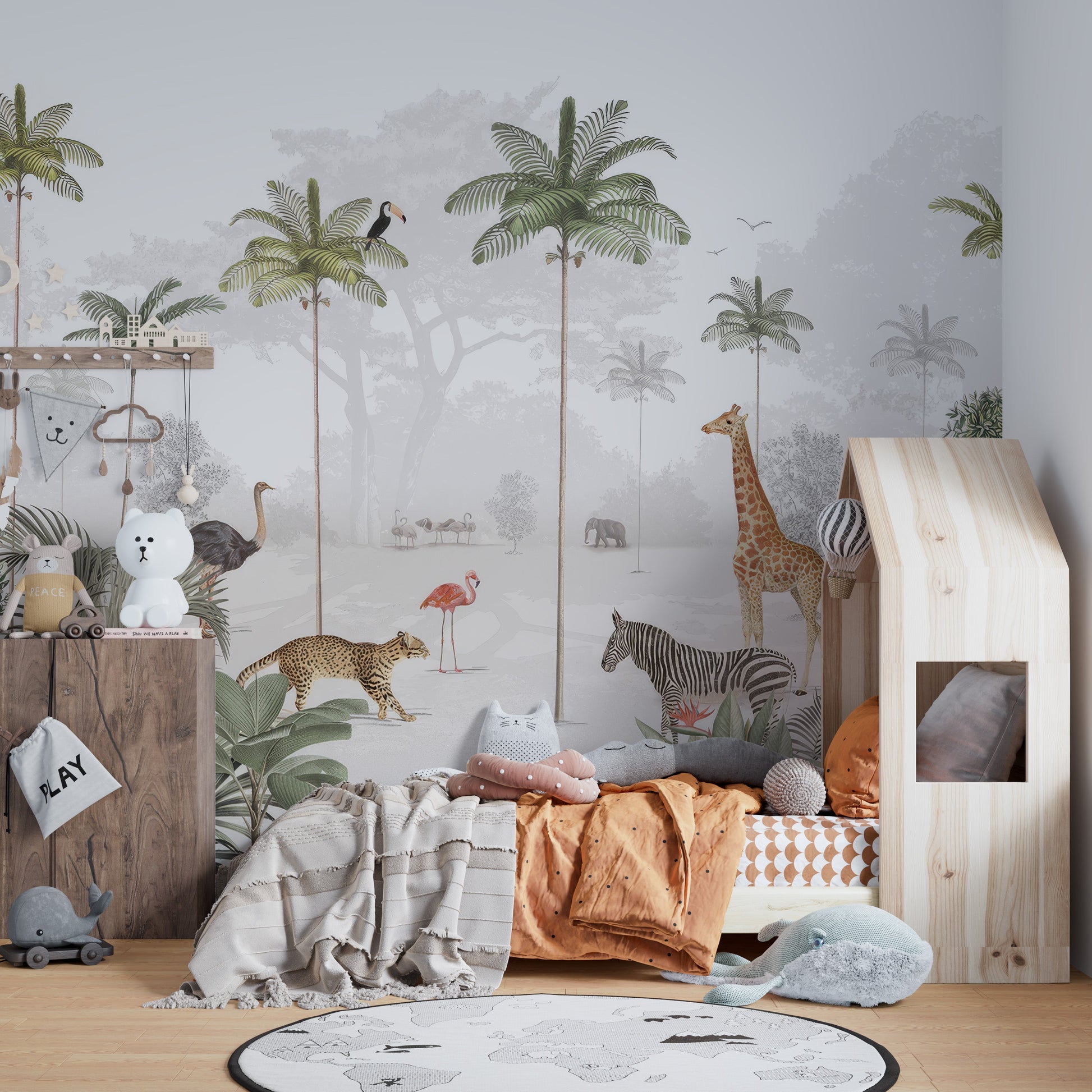 Rainforest Animal Wall Mural - Giffywalls