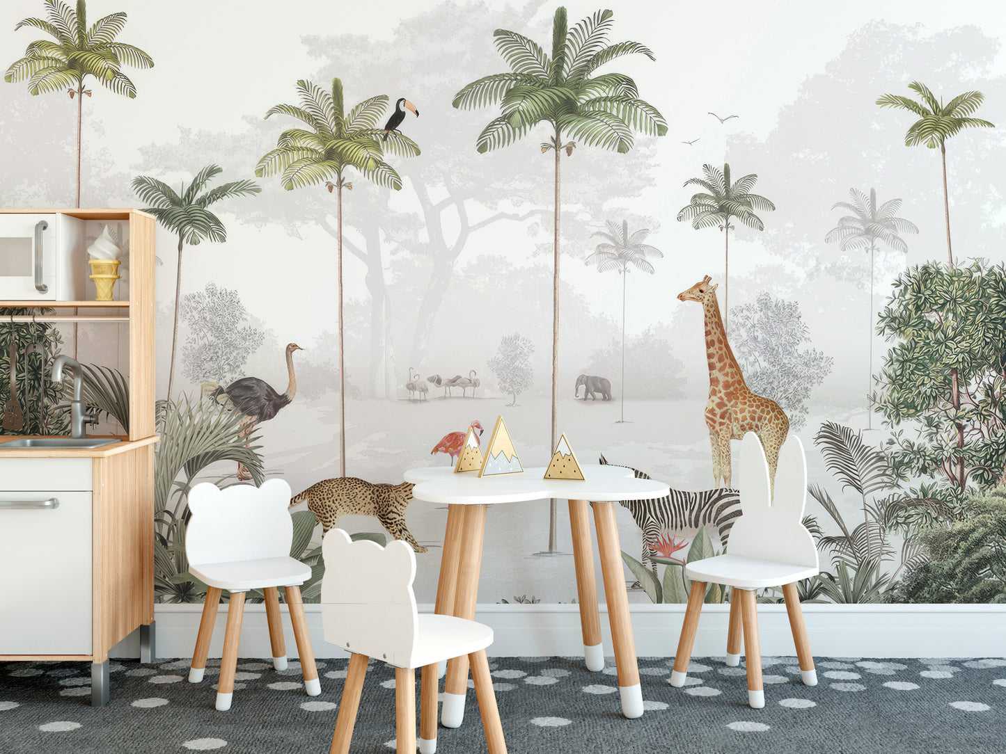 Rainforest Animal Wall Mural - Giffywalls